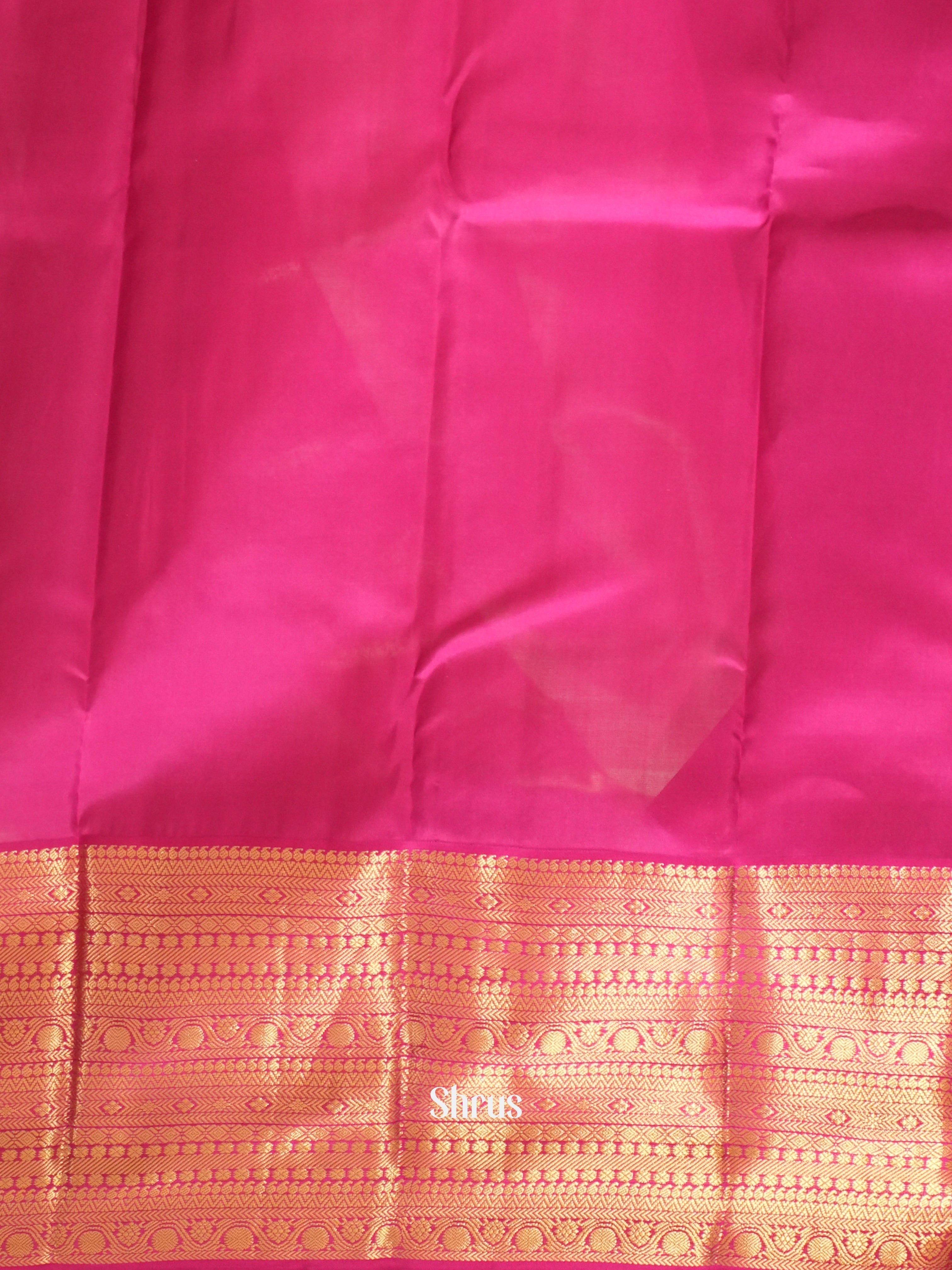 Cream & Pink - Korvai Kanchipuram silk Saree