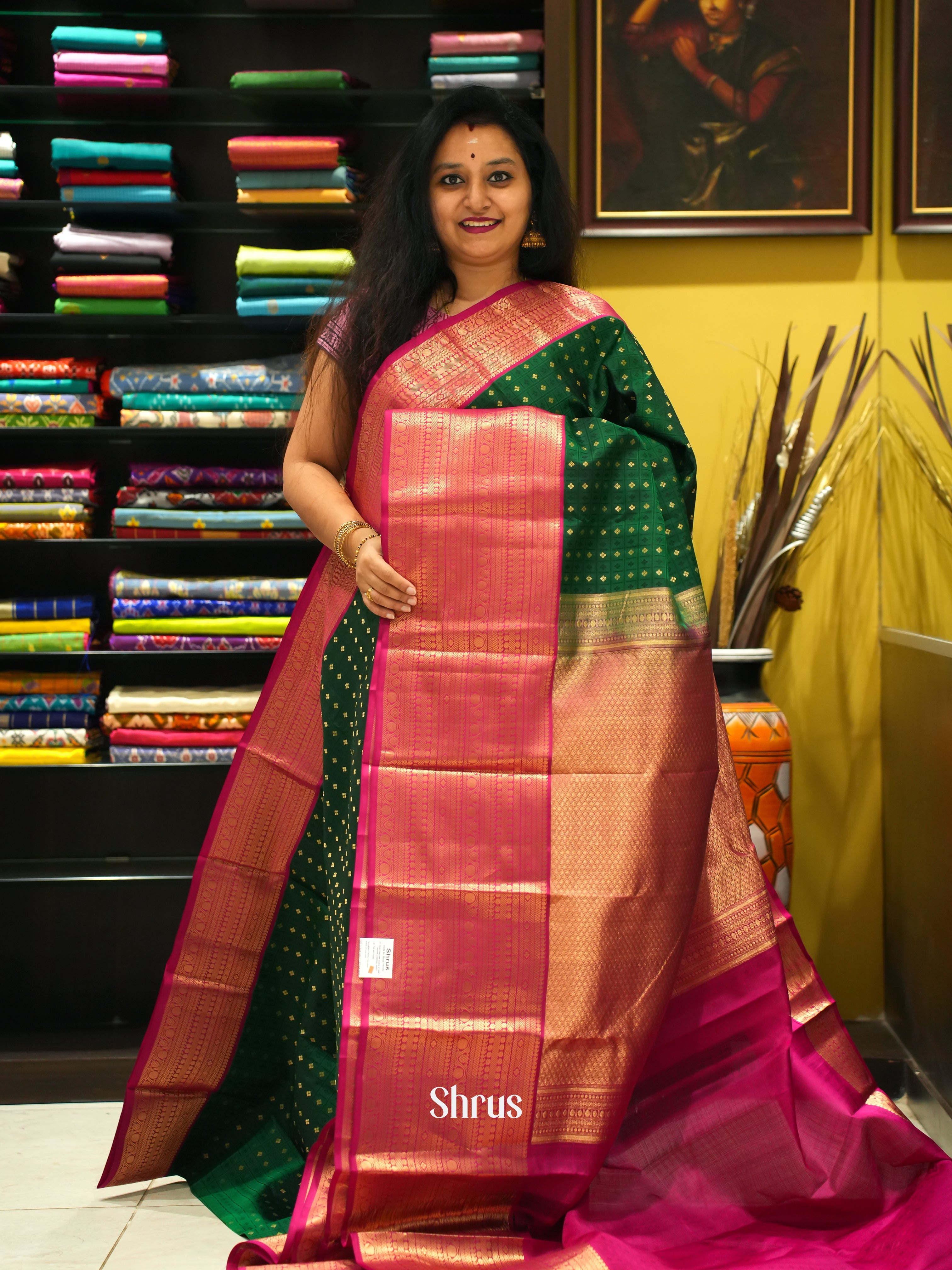 Green & Pink - Kanchipuram silk Saree