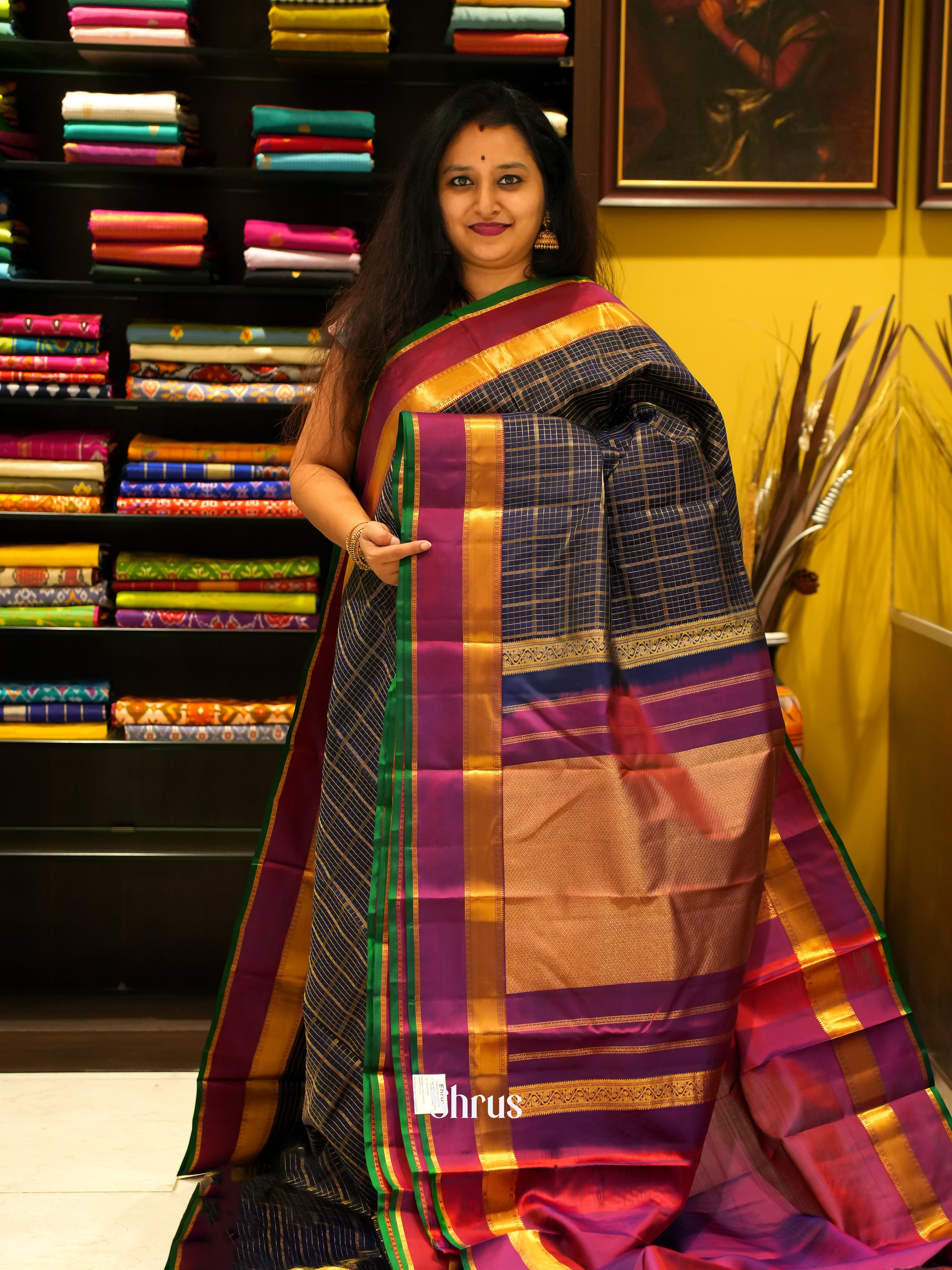 Blue & Purple - Kanchipuram silk Saree