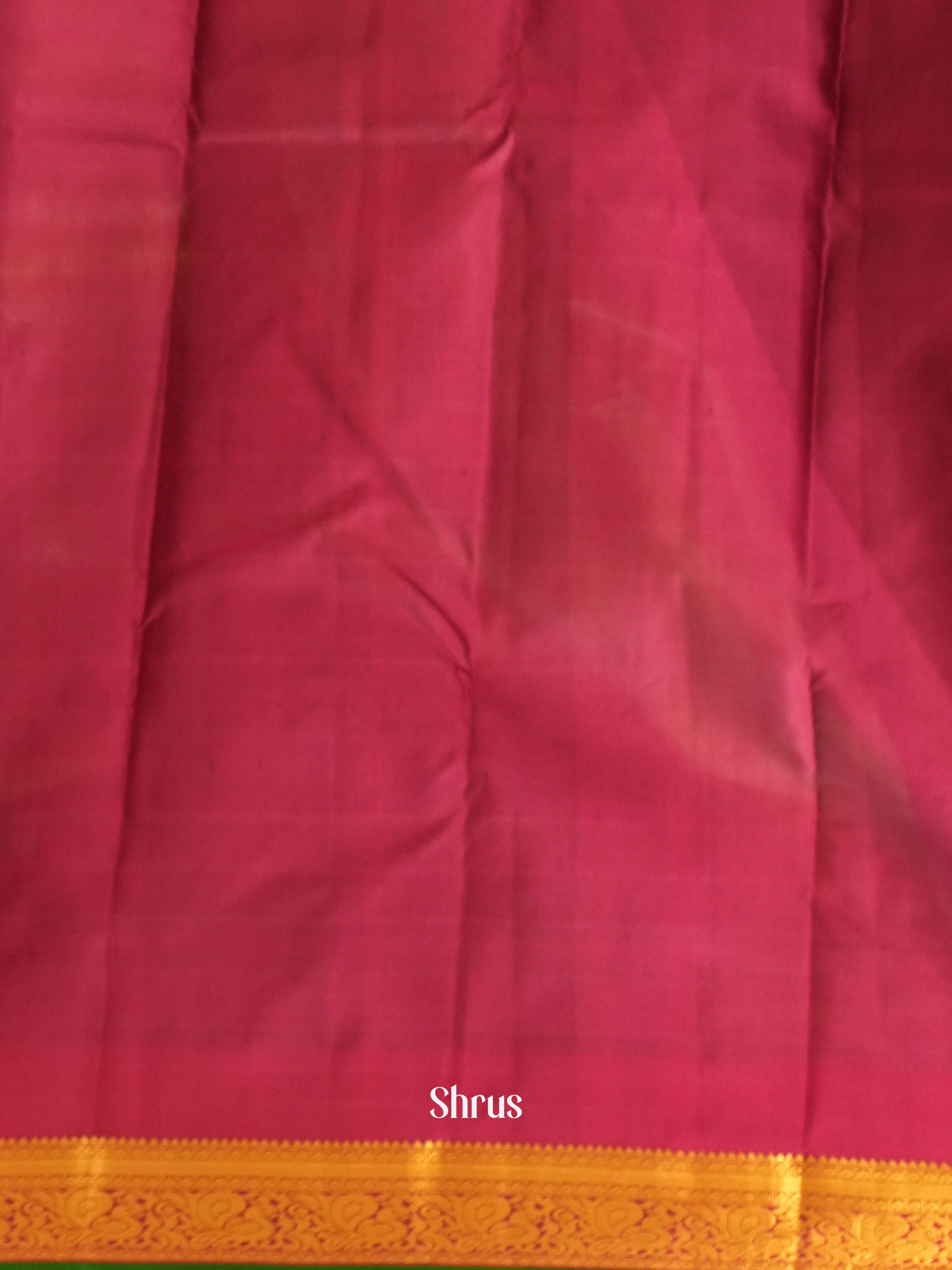 Cream & Purple - Kanchipuram silk Saree