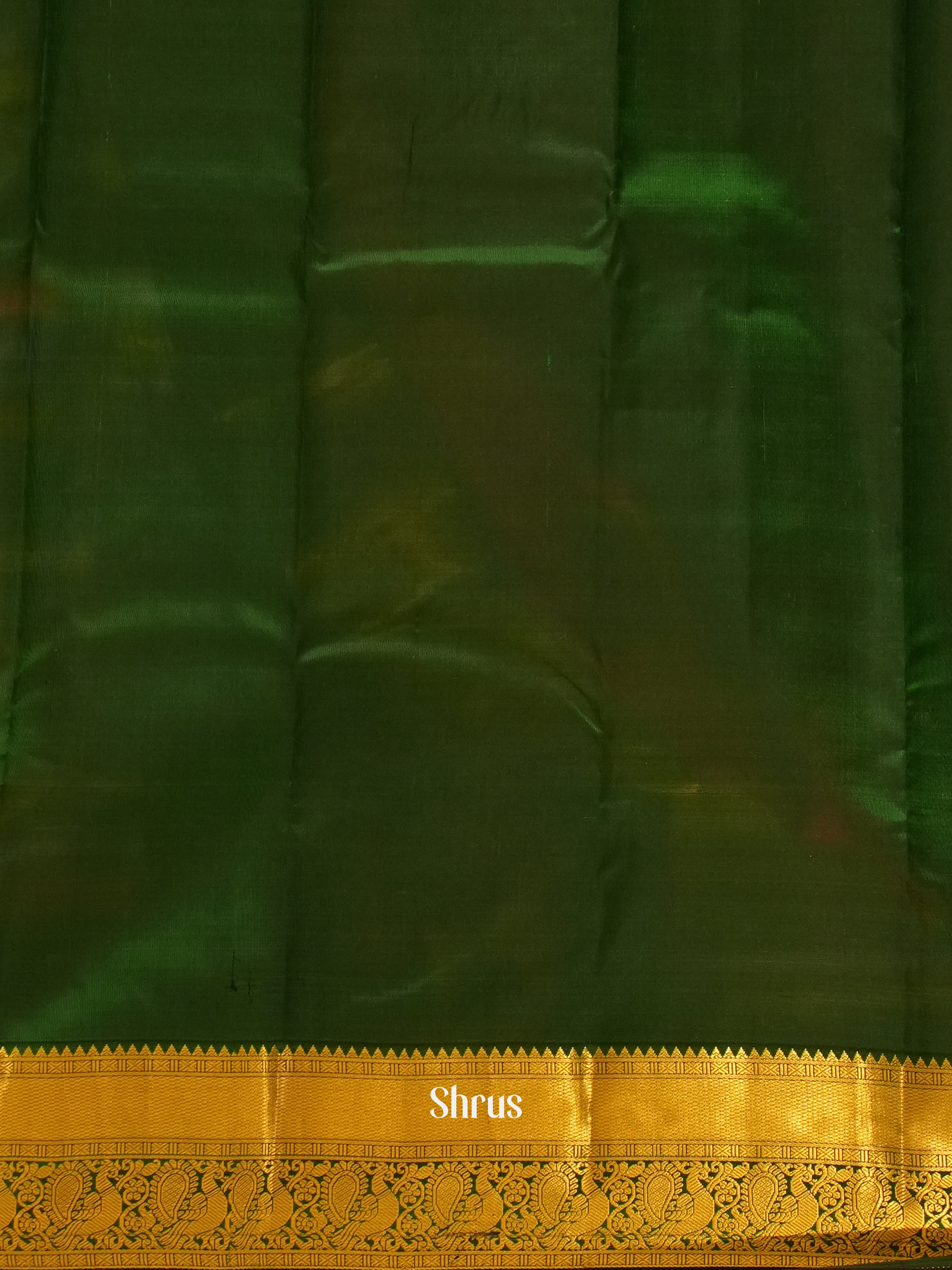 Reddish Pink & Green - Korvai Kanchipuram silk Saree