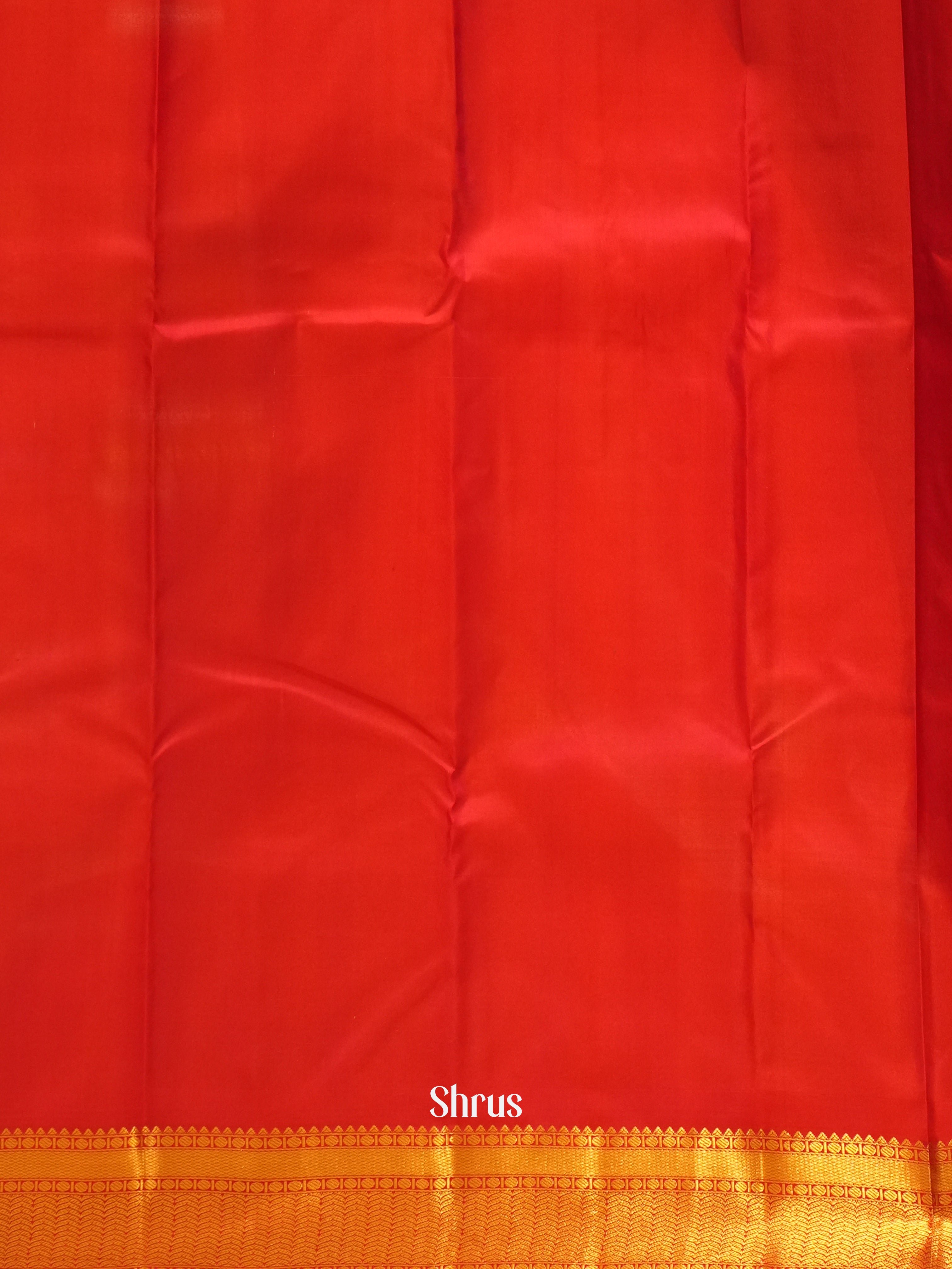 Cream & Red - Korvai Kanchipuram silk Saree