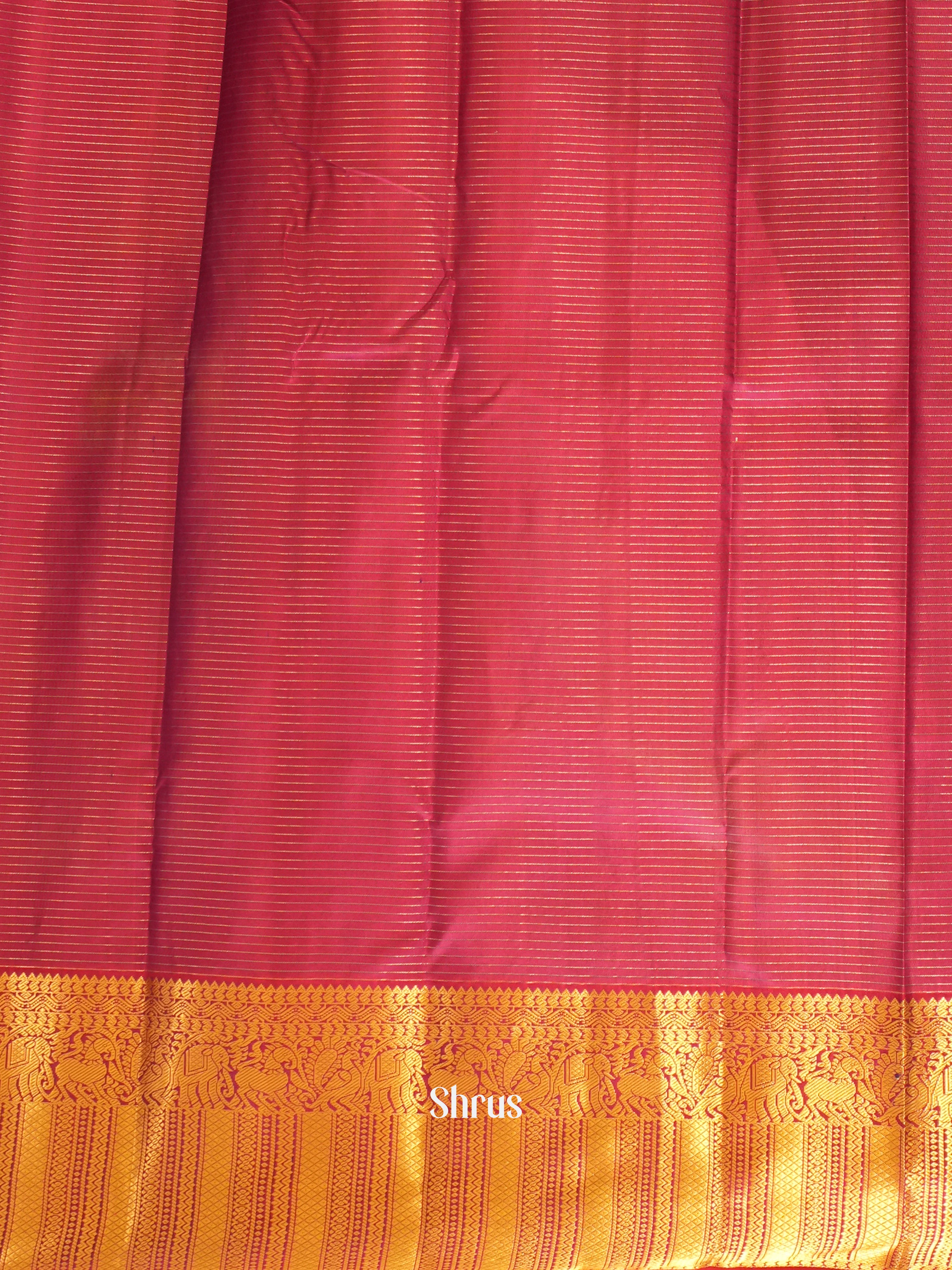 Cream & Purple - Korvai Kanchipuram silk Saree