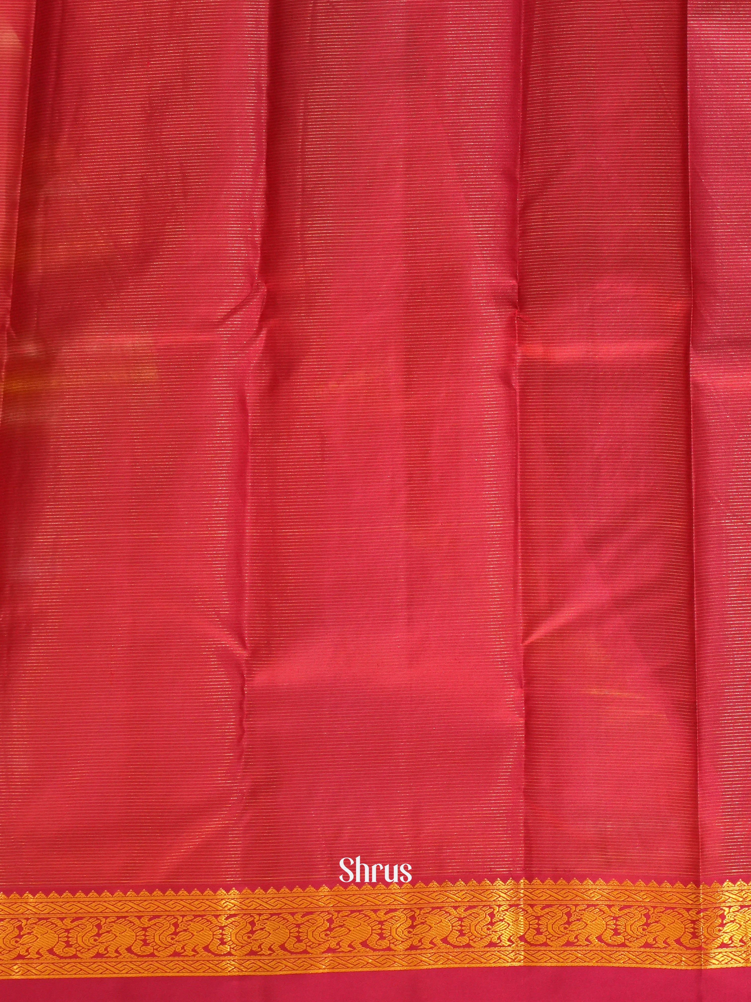 Green & Maroon  - Korvai Kanchipuram silk Saree