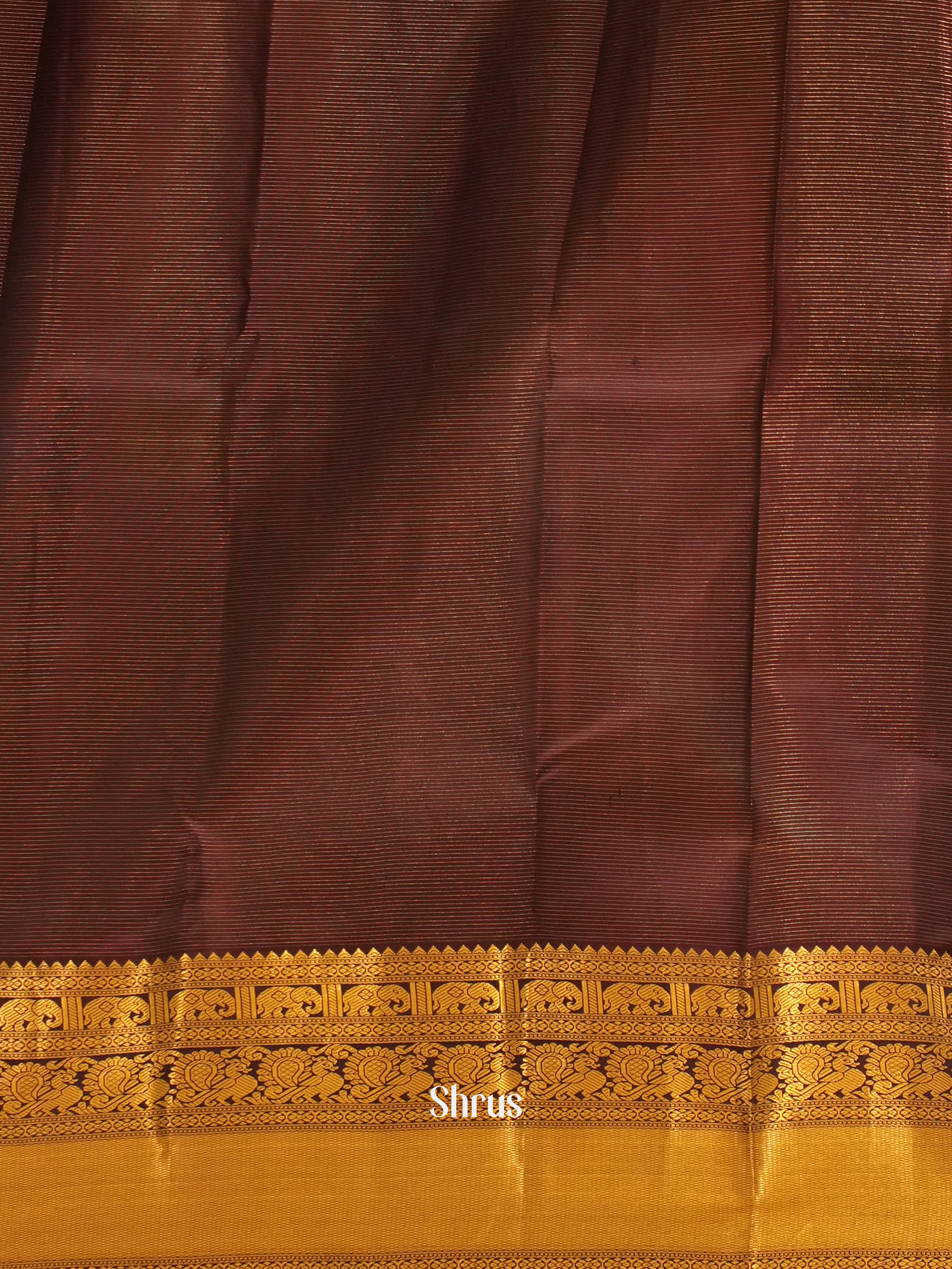 Pista Green & Brown - Korvai Kanchipuram silk Saree