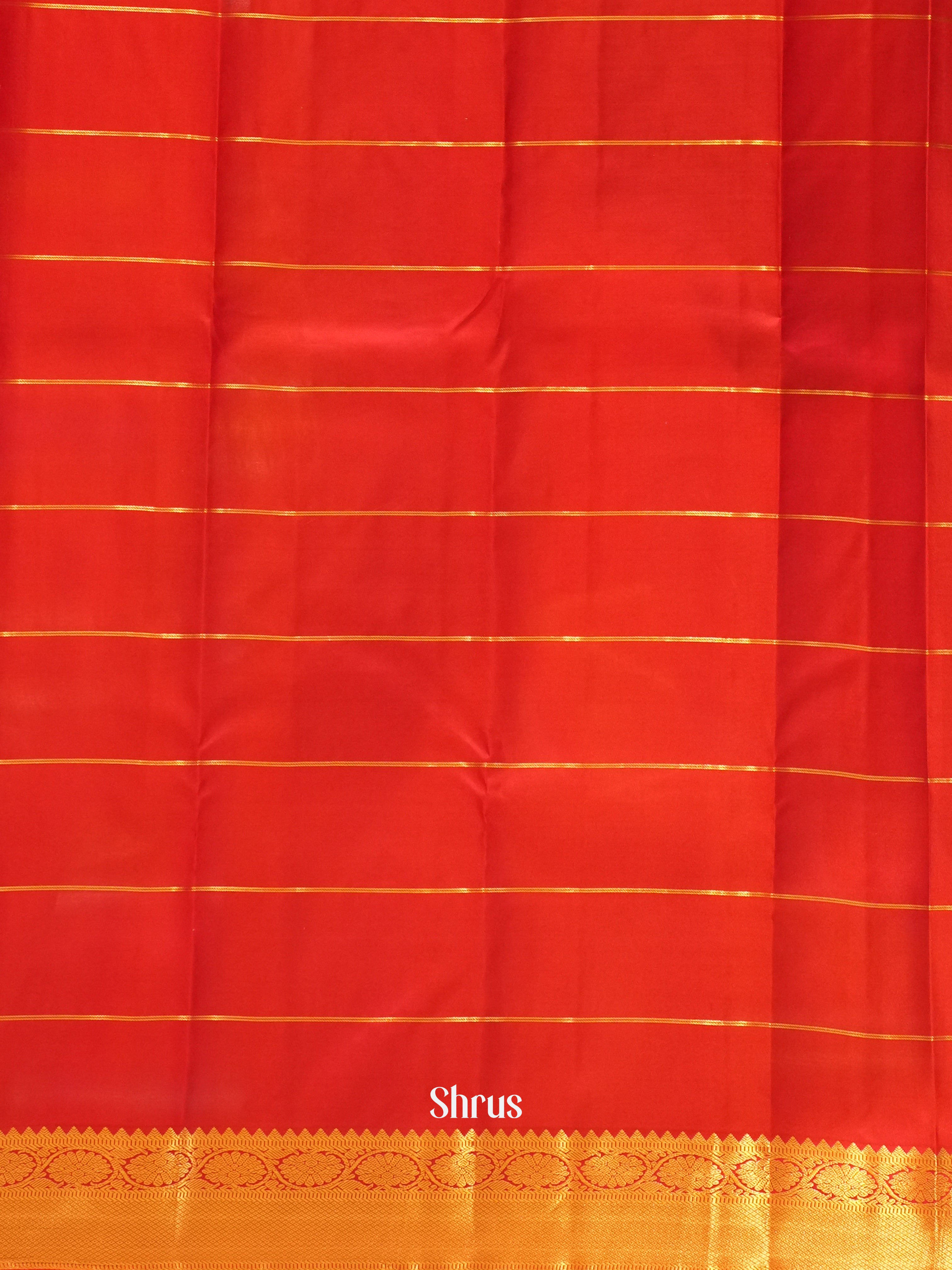 Blue & Red - Korvai Kanchipuram silk Saree