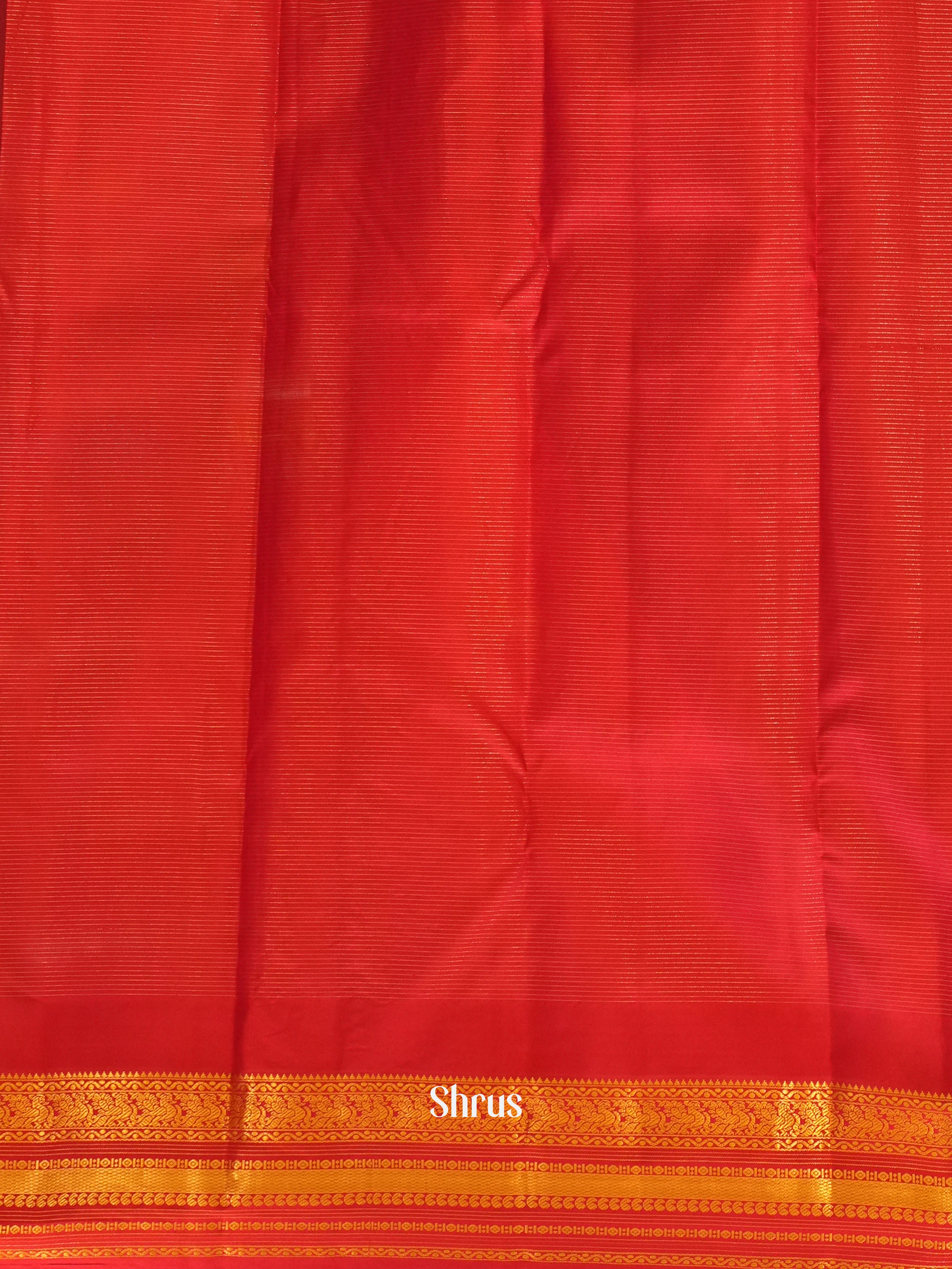 Yellow & Red - Korvai Kanchipuram silk Saree