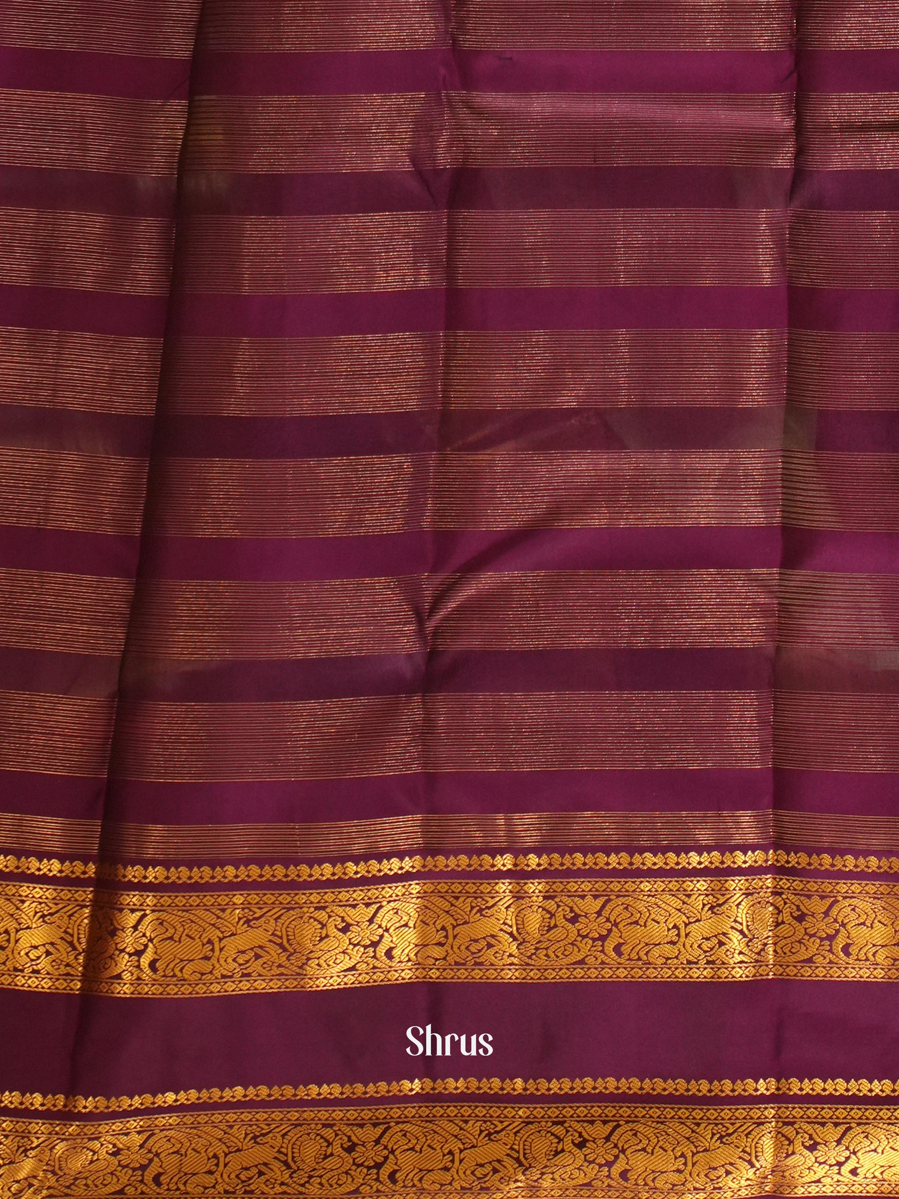 Pista Green & Purple - Korvai Kanchipuram silk Saree