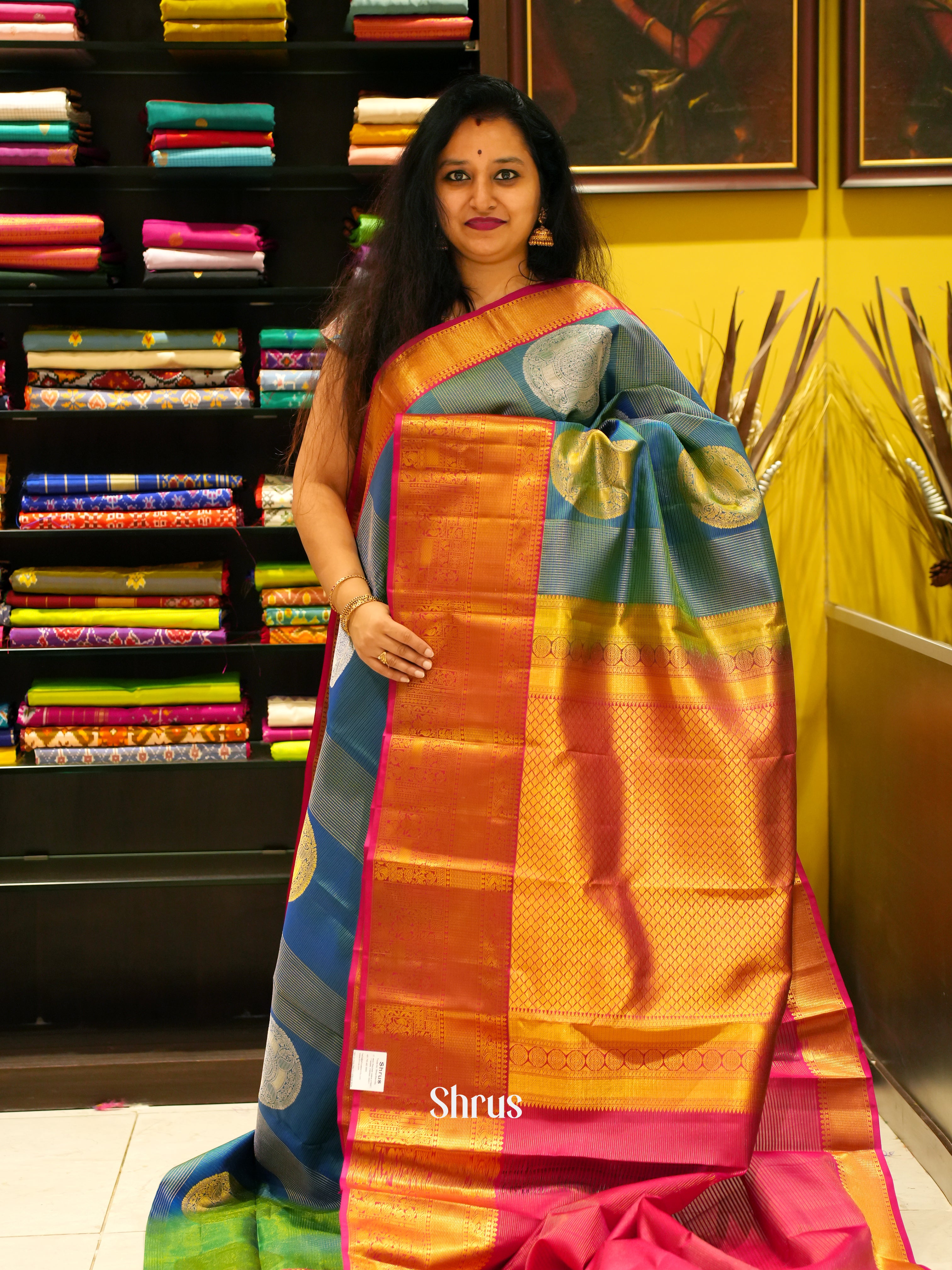 Green & Maroon- Kanchipuram silk Saree