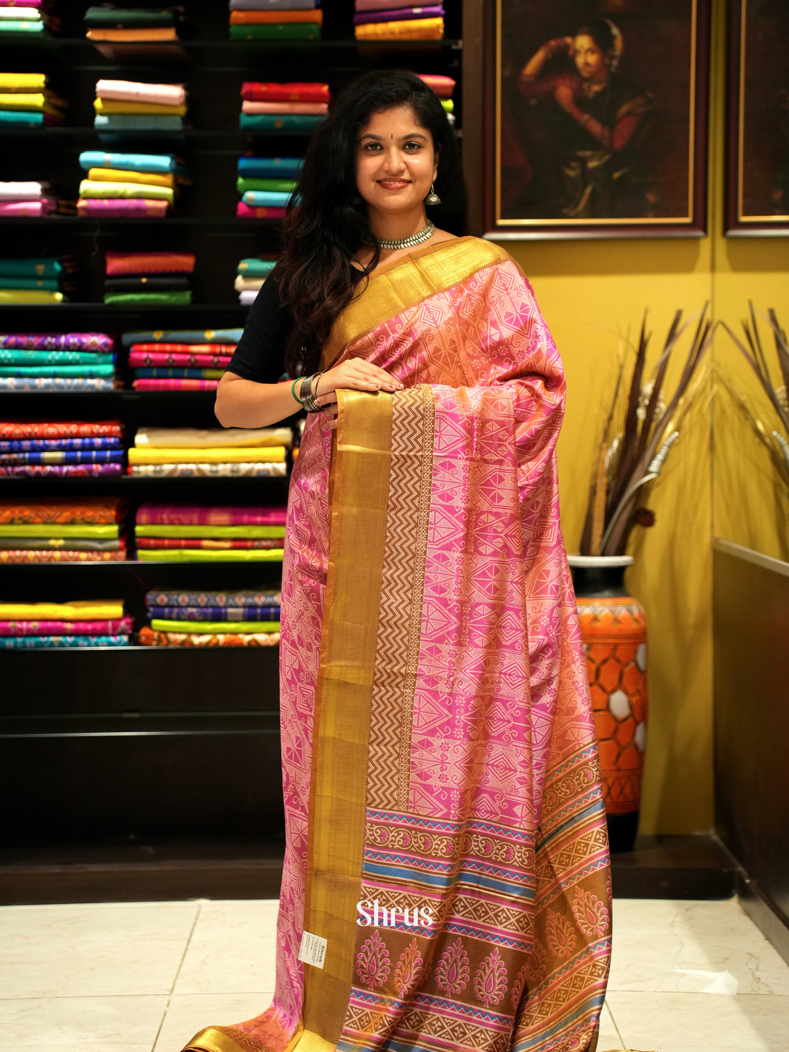 Pink & Honey  - Semi Patola Saree