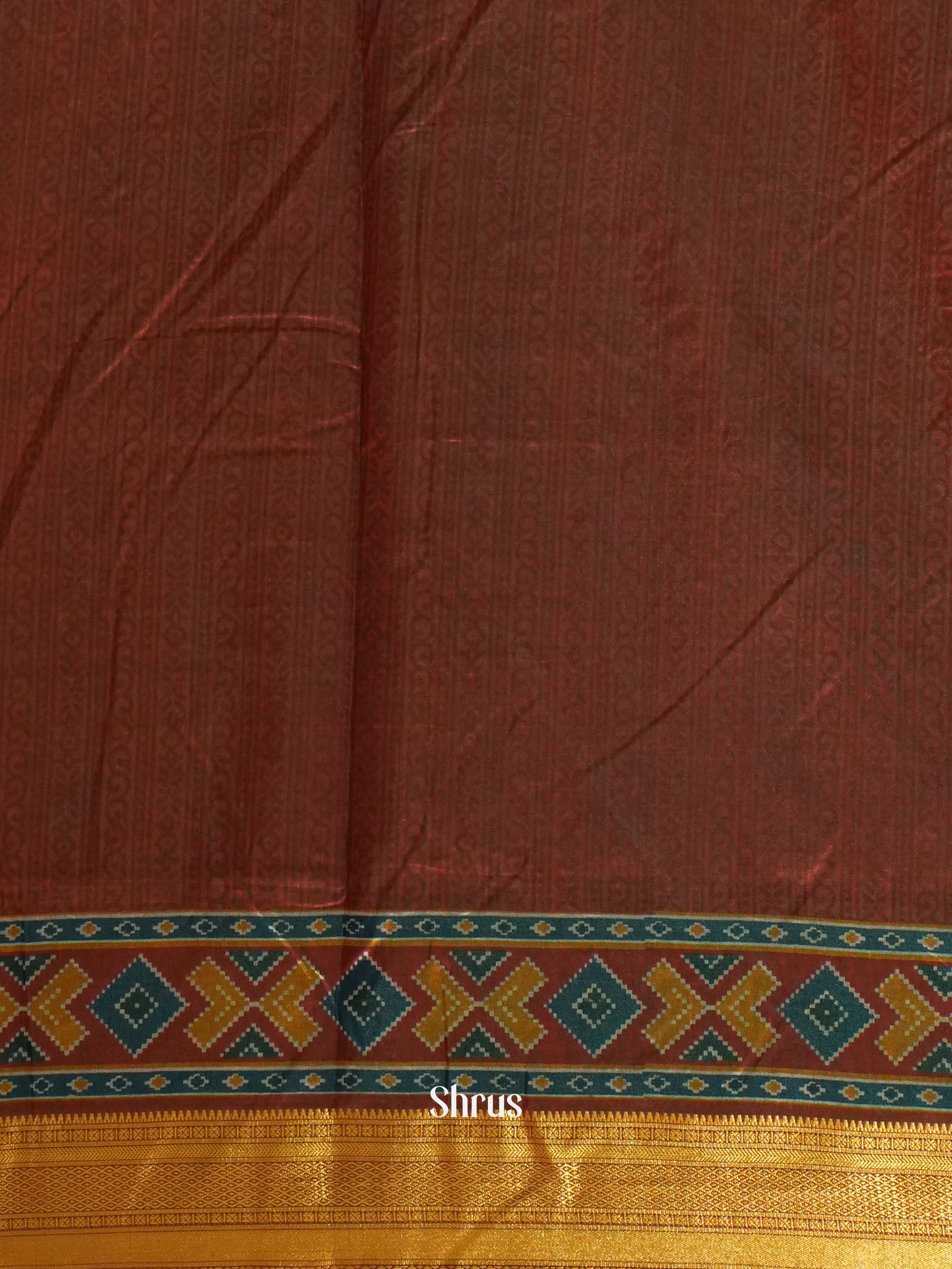 Green & Brown - Semi Patola Saree