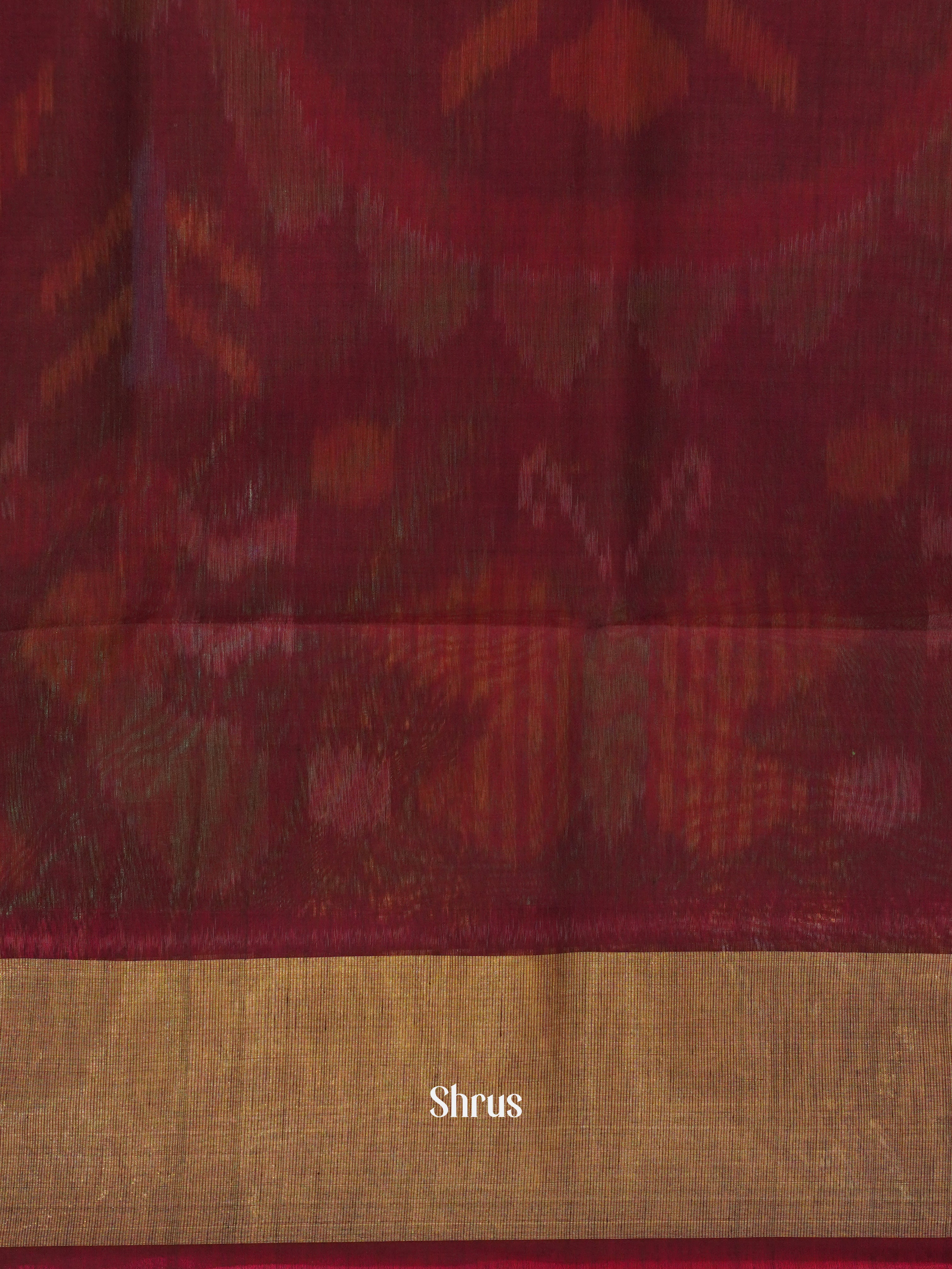 Green & Maroon - Pochampally sico Saree