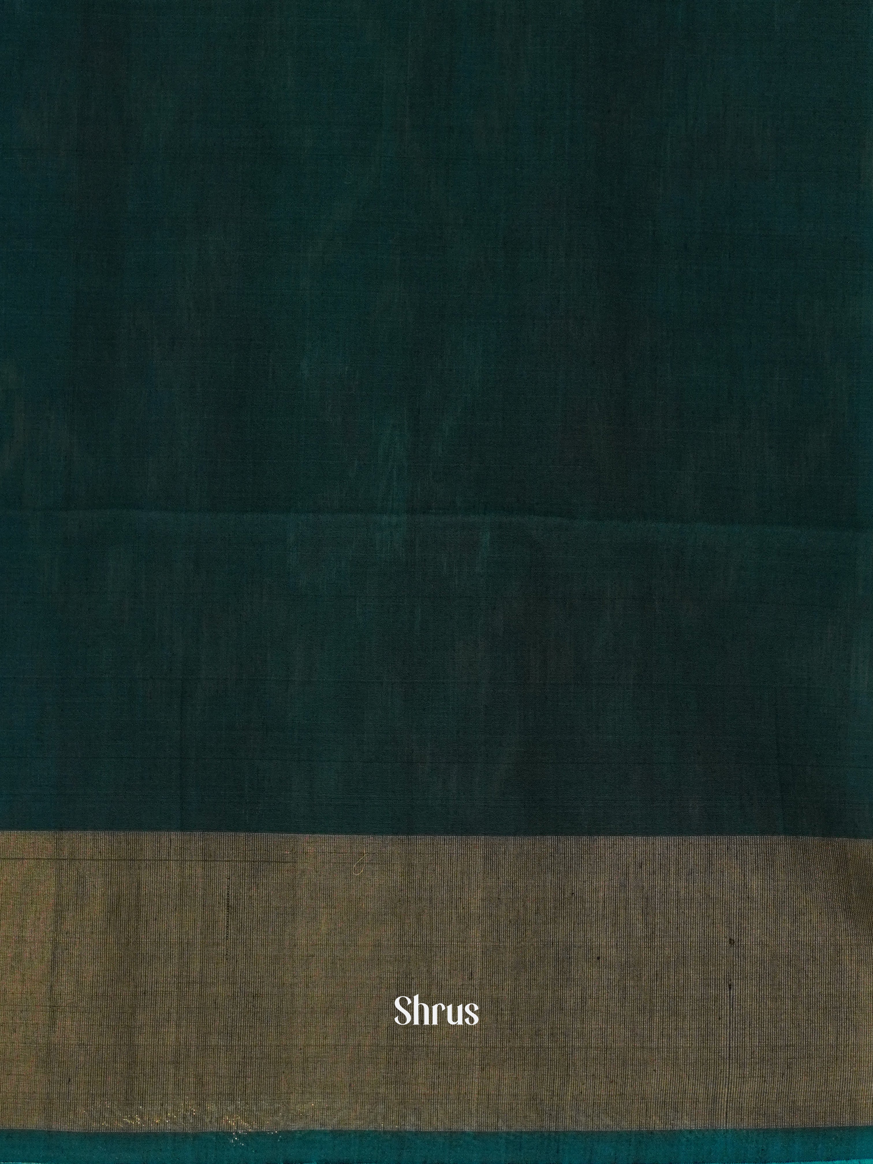 Black & Peacock Green - Pochampally sico Saree