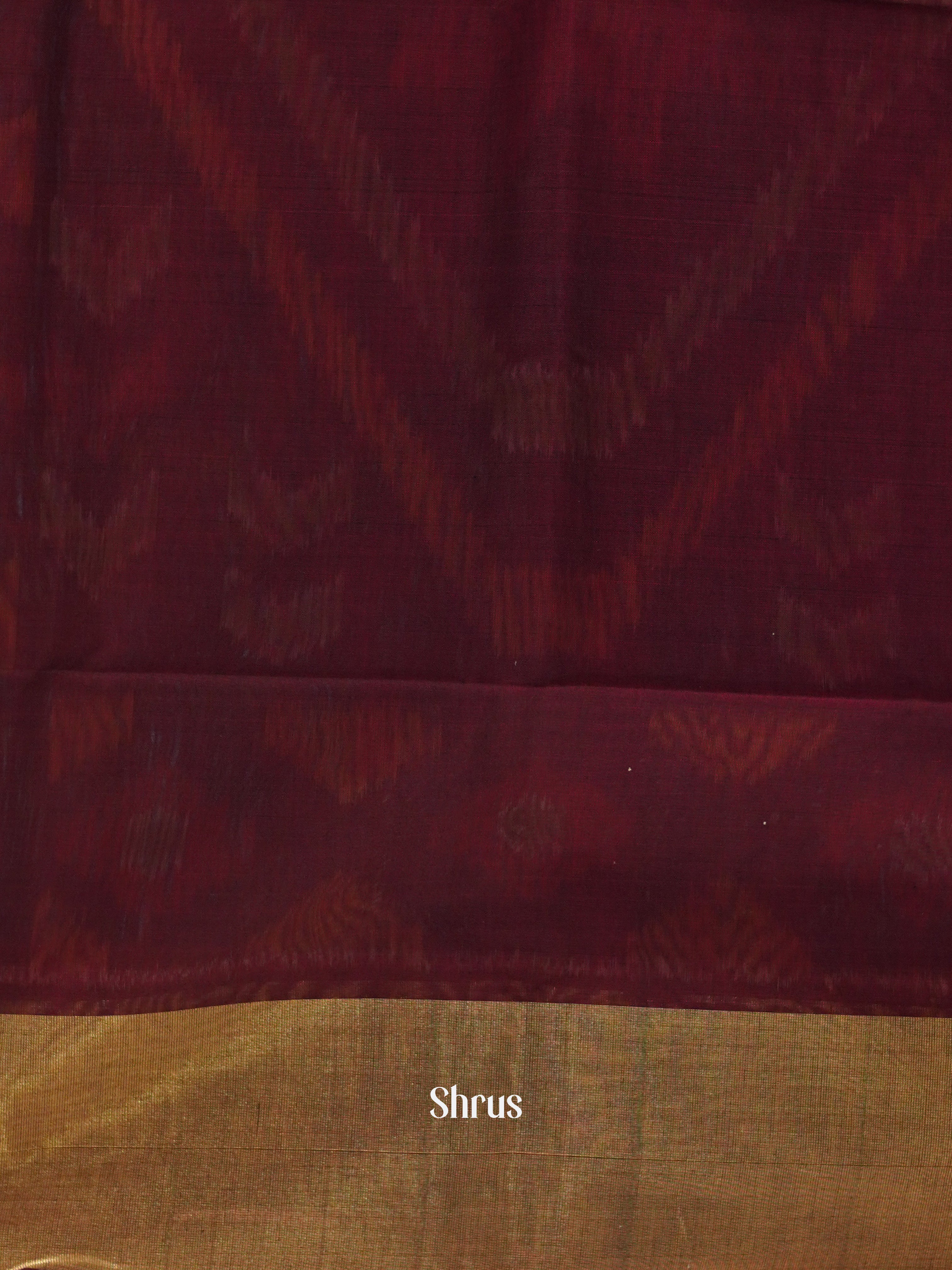 Peacock Green & Wine - Pochampally sico Saree