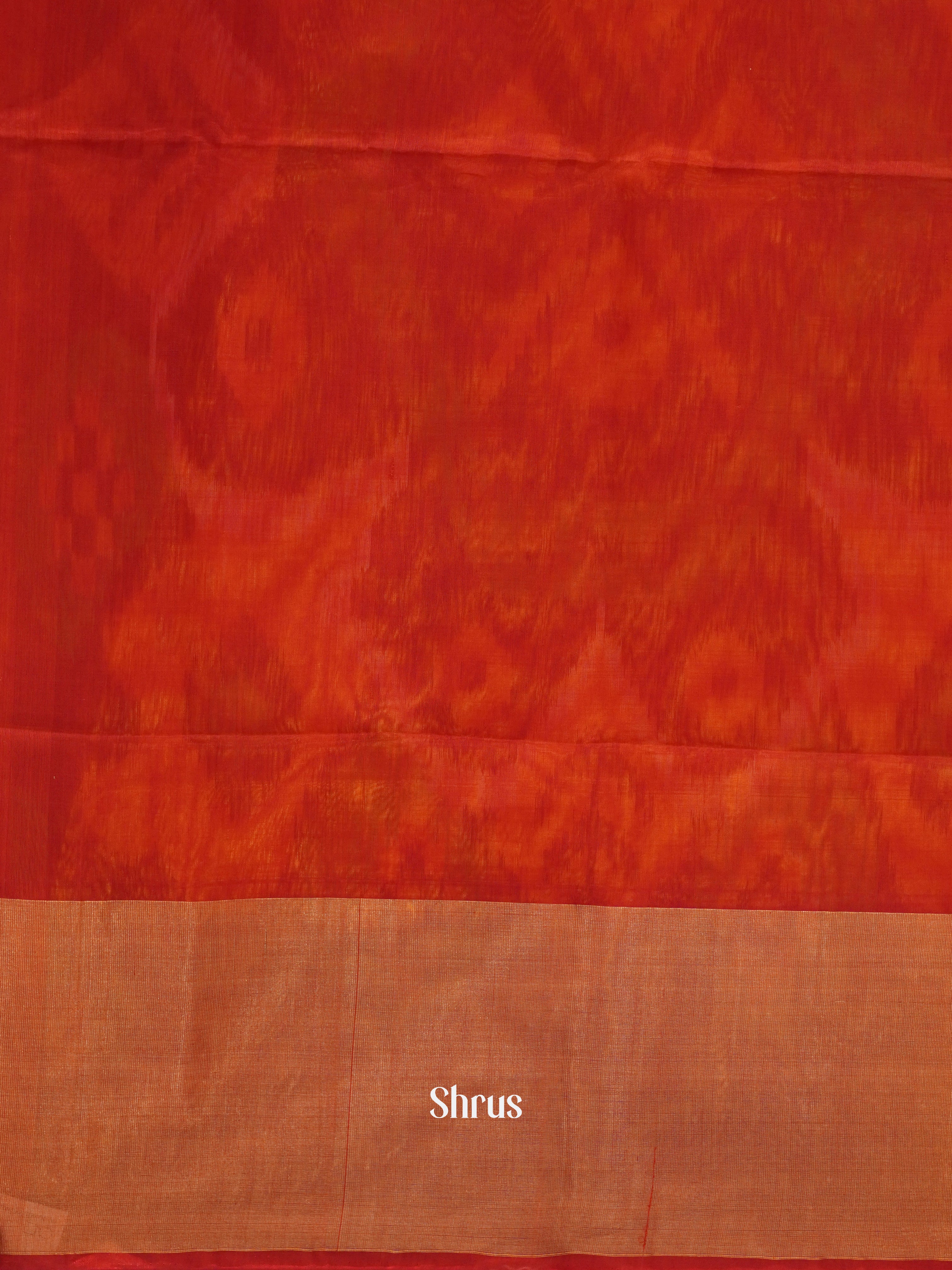 Orange & Red - Pochampally sico Saree