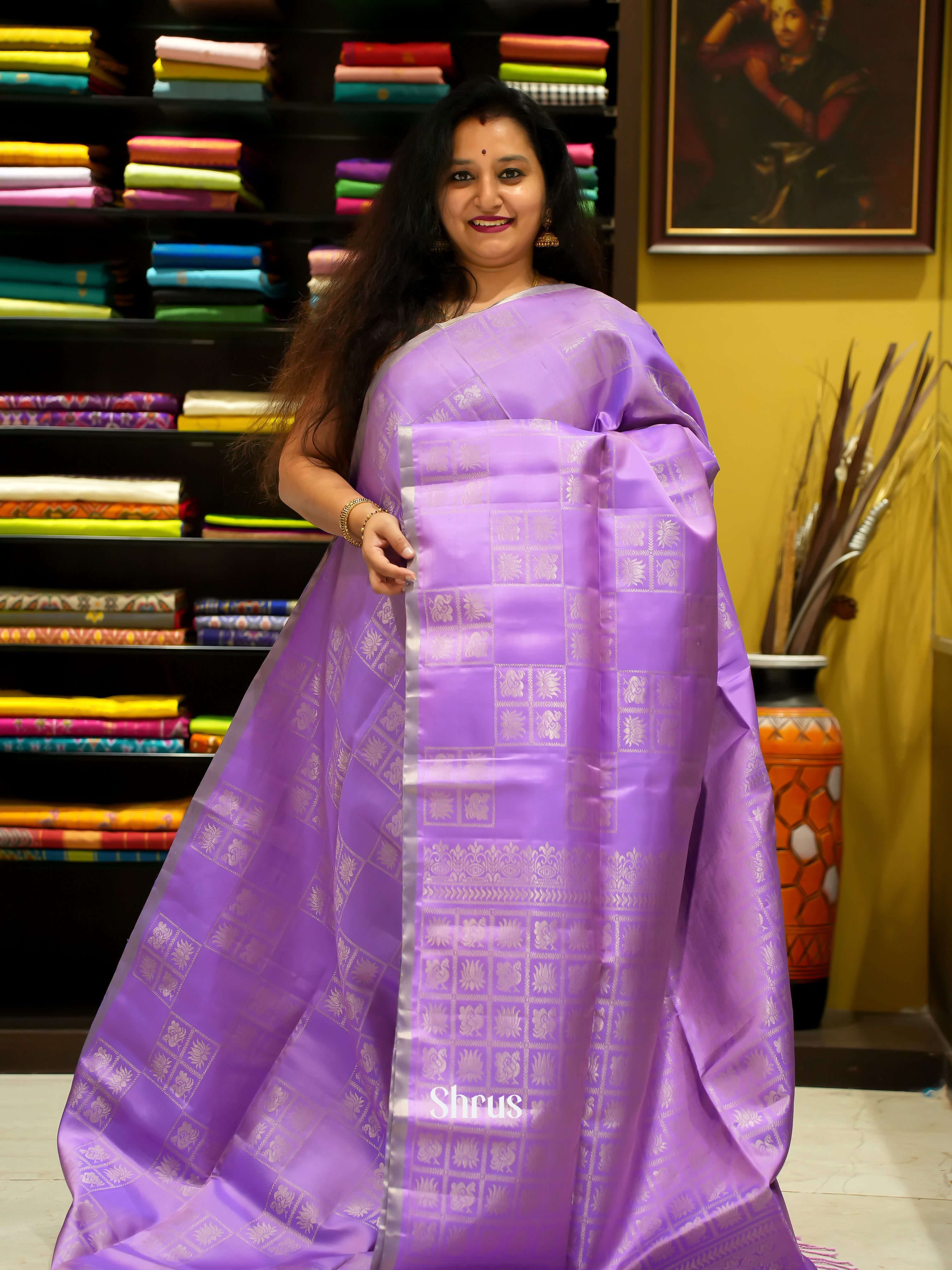 Lavender(Single Tone)  -Soft Silk Saree