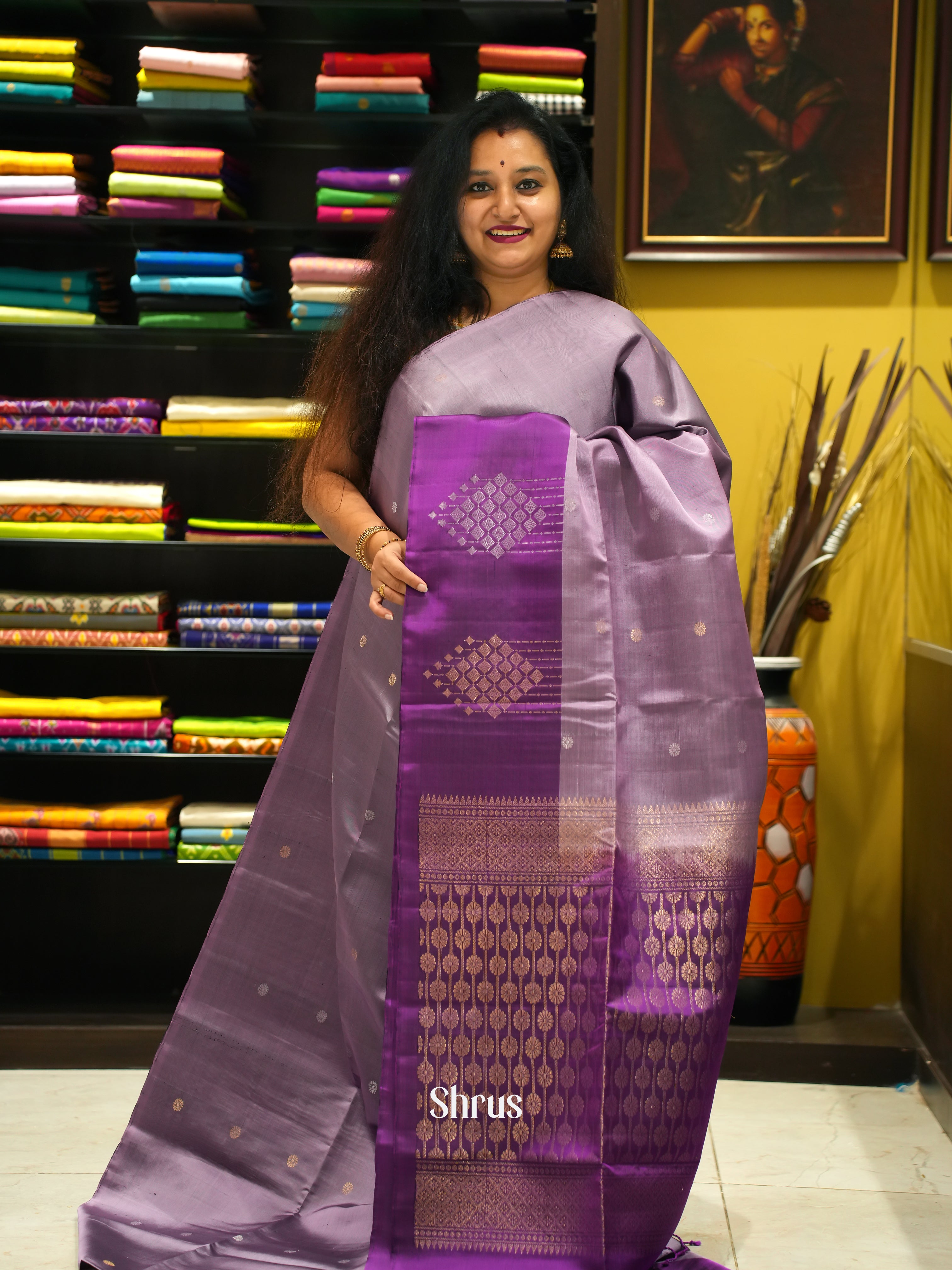 Lavender & Purple  - Soft Silk Saree