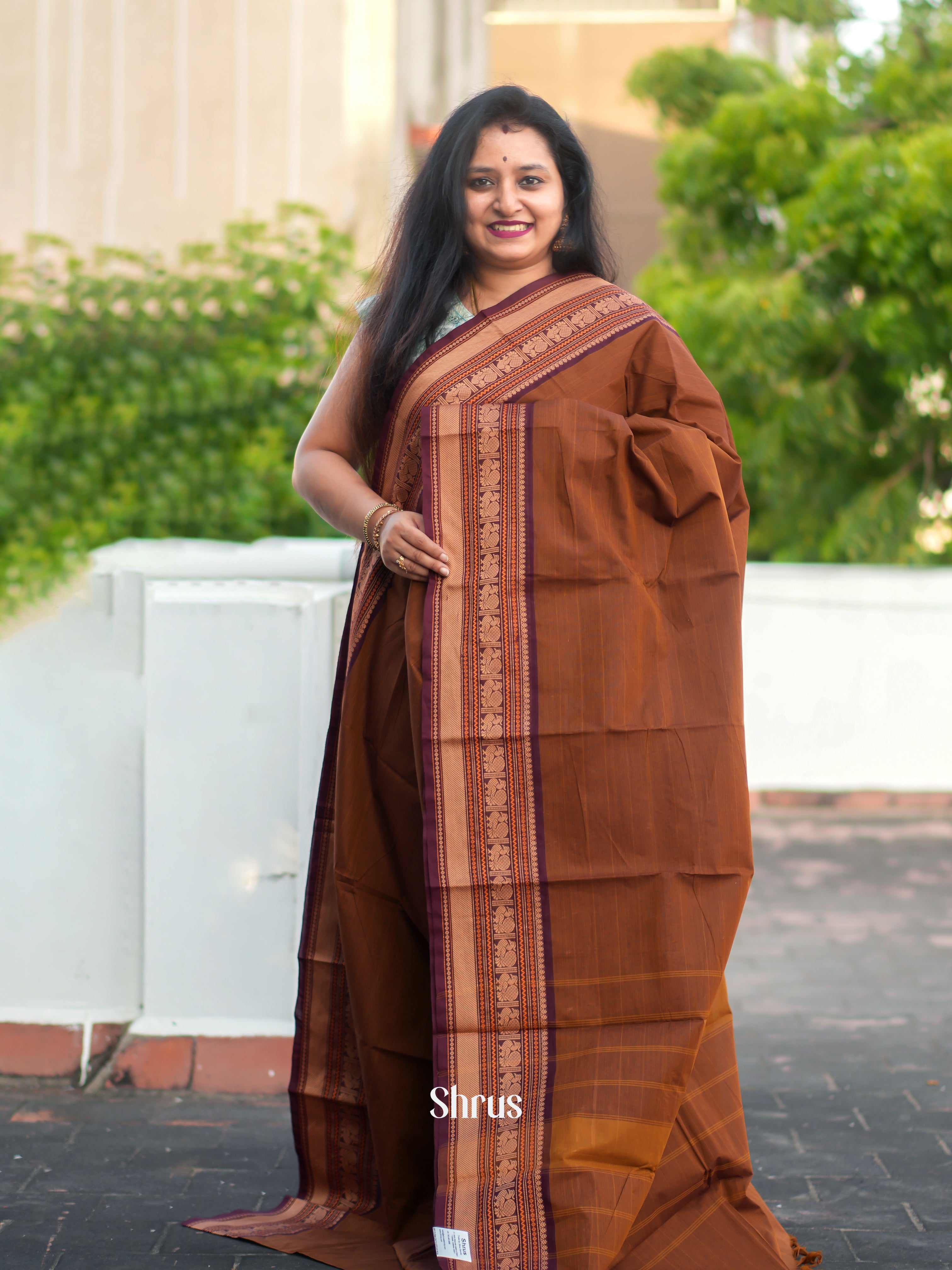 Brown - Chettinad Cotton Saree