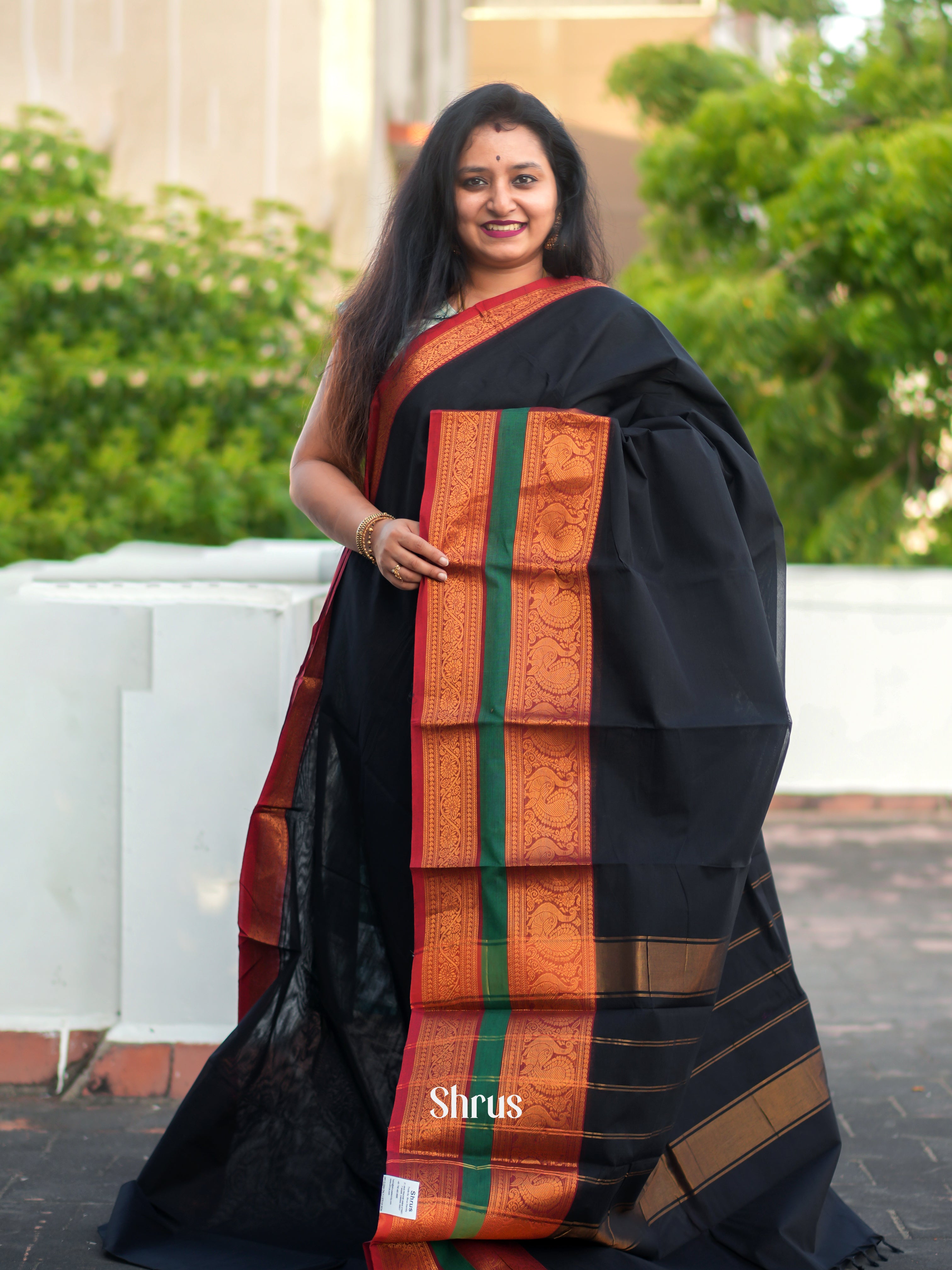 Black & Red - Chettinad Cotton Saree