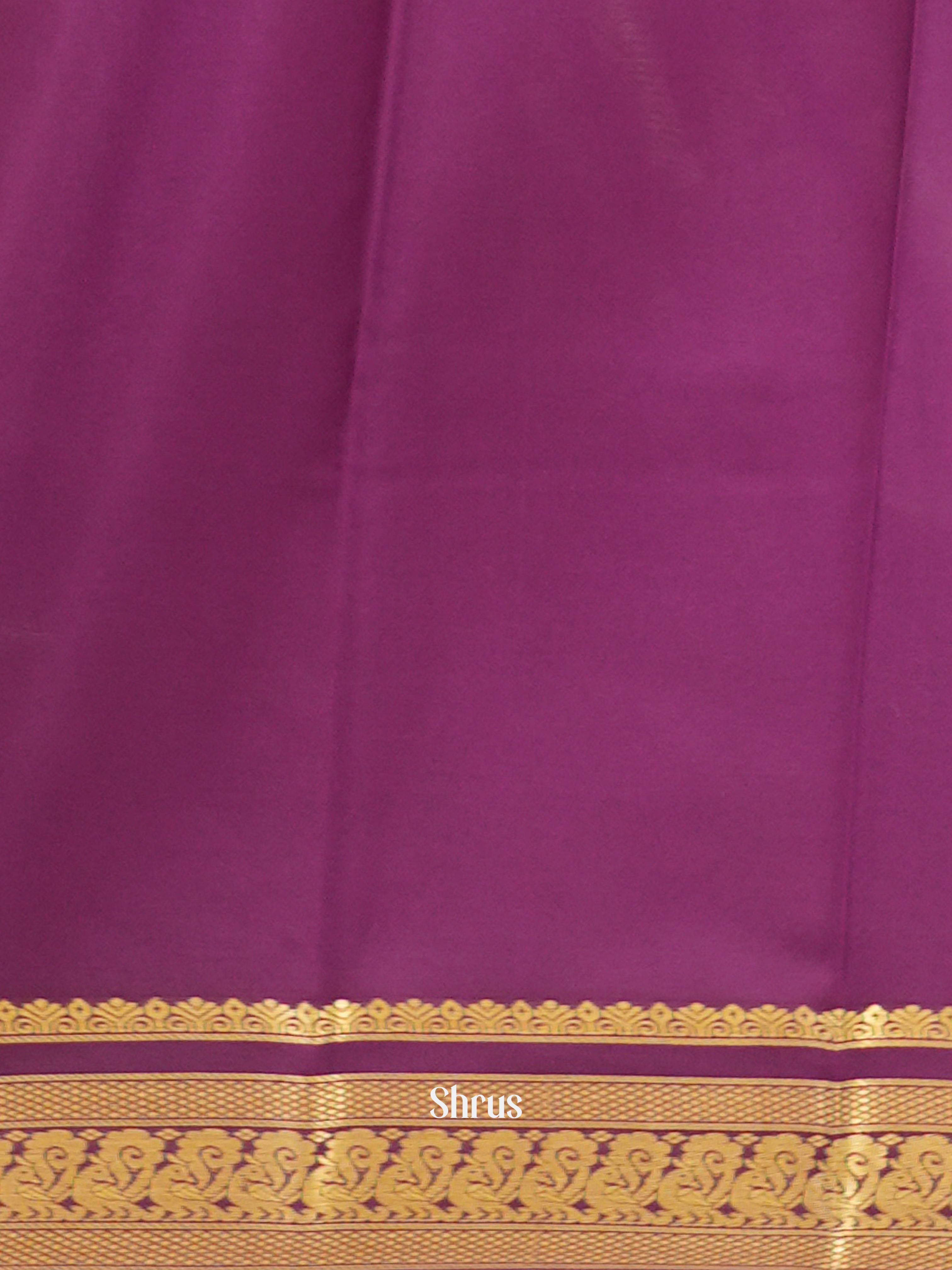 Cream & Purple -Mysore Silk