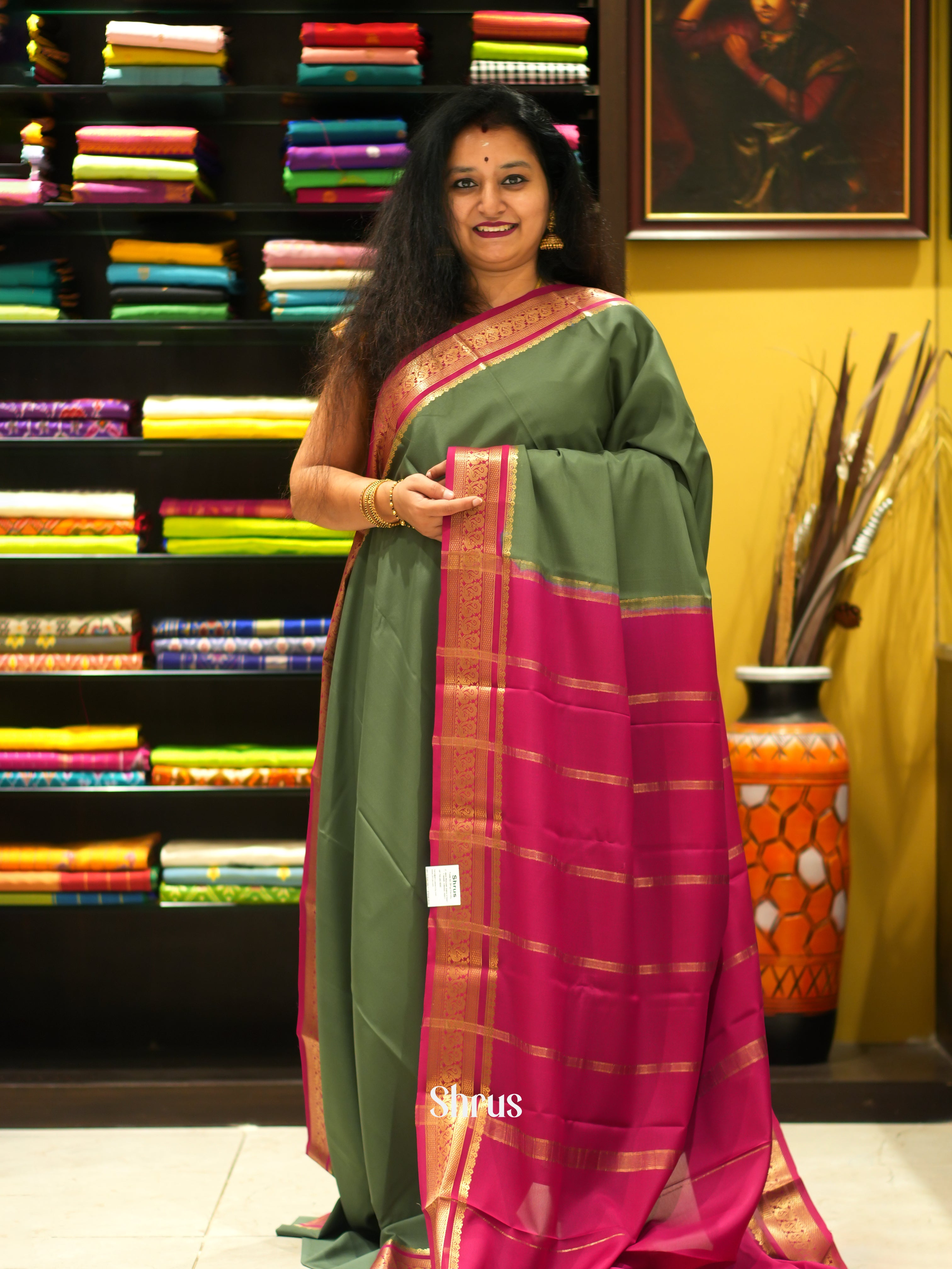 Green & Pink   -Mysore Silk