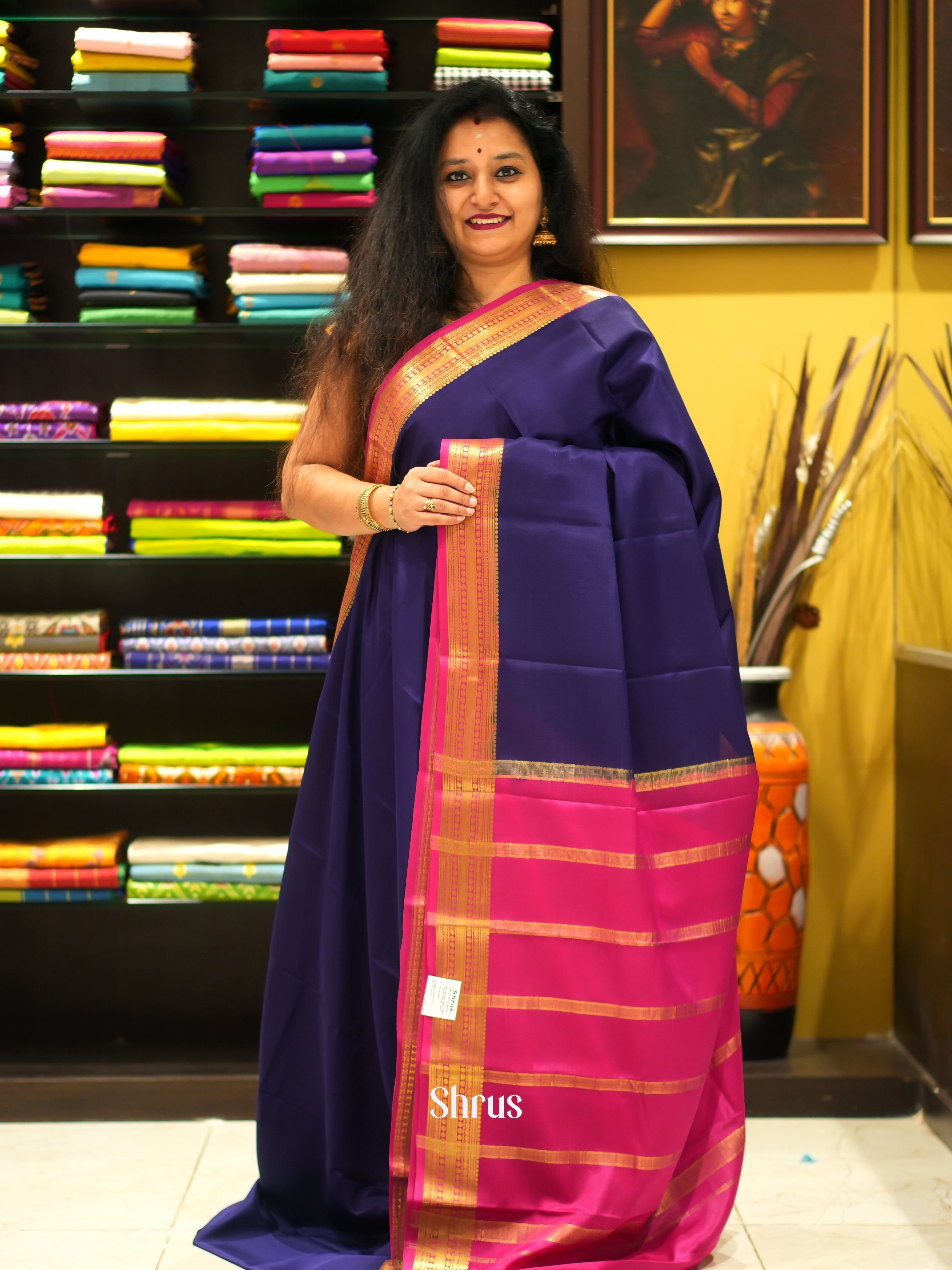 Blue & Pink -Mysore Silk