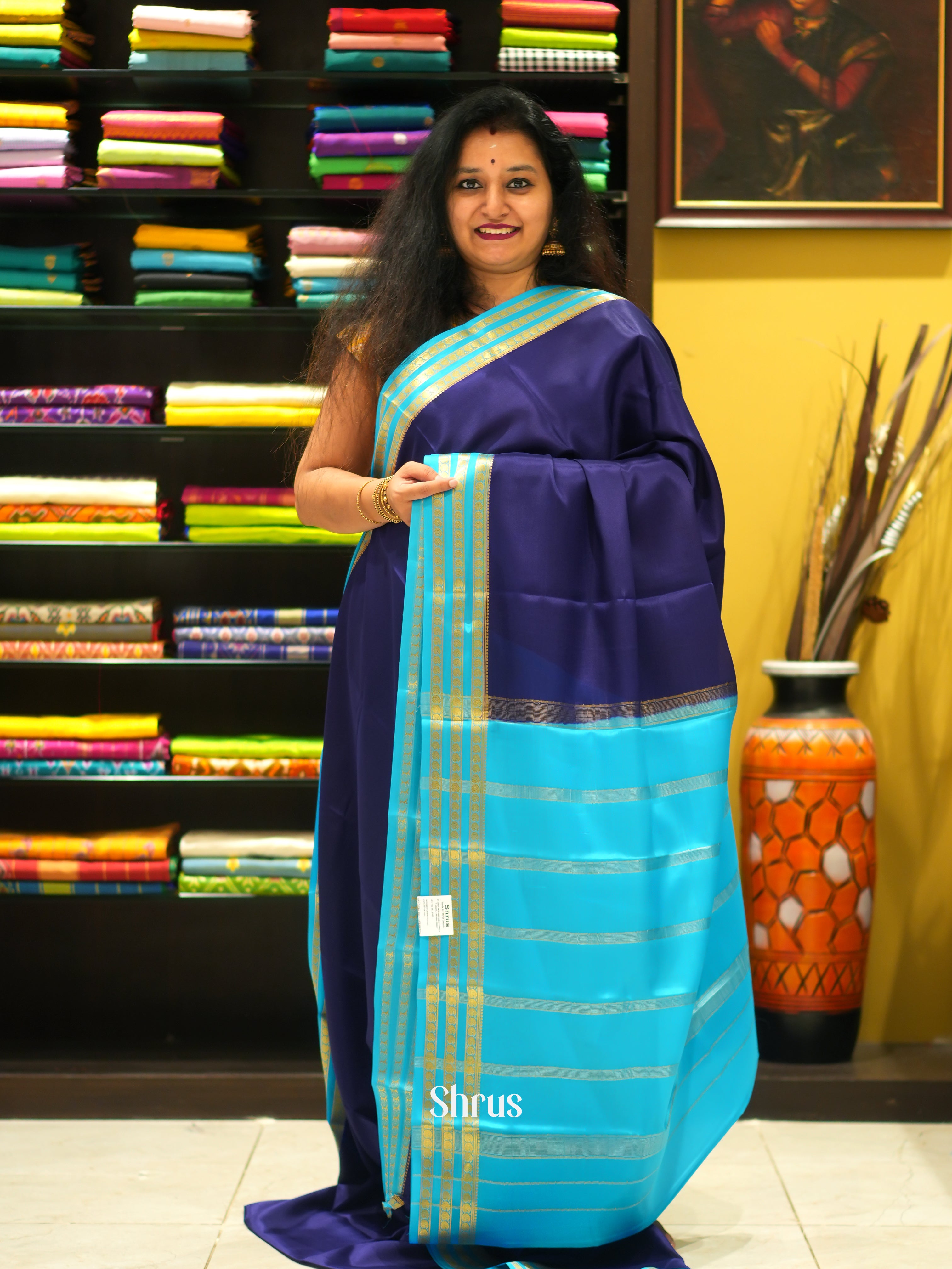 Blue & Sky Blue  -Mysore Silk