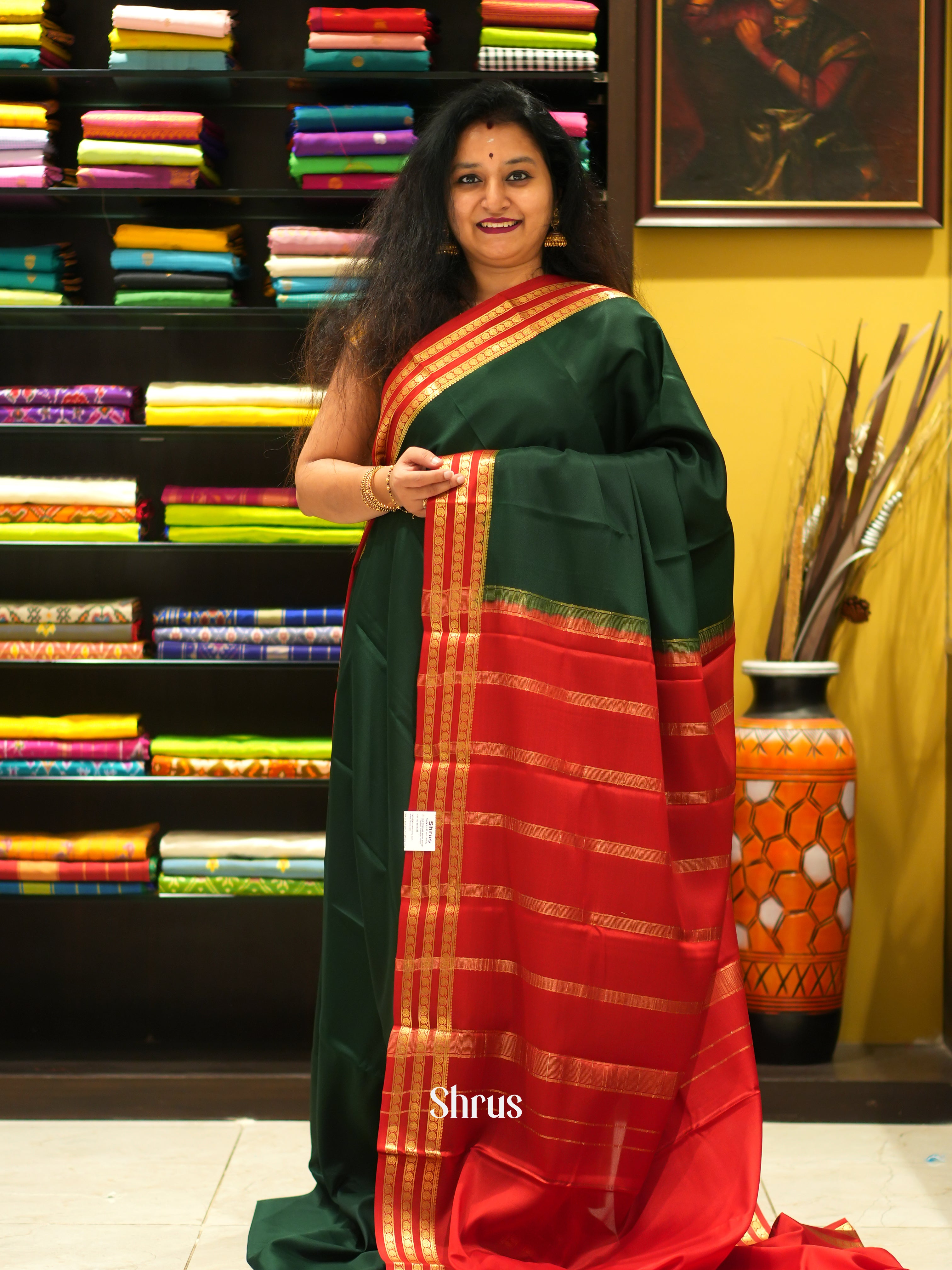 Green & Red -Mysore Silk