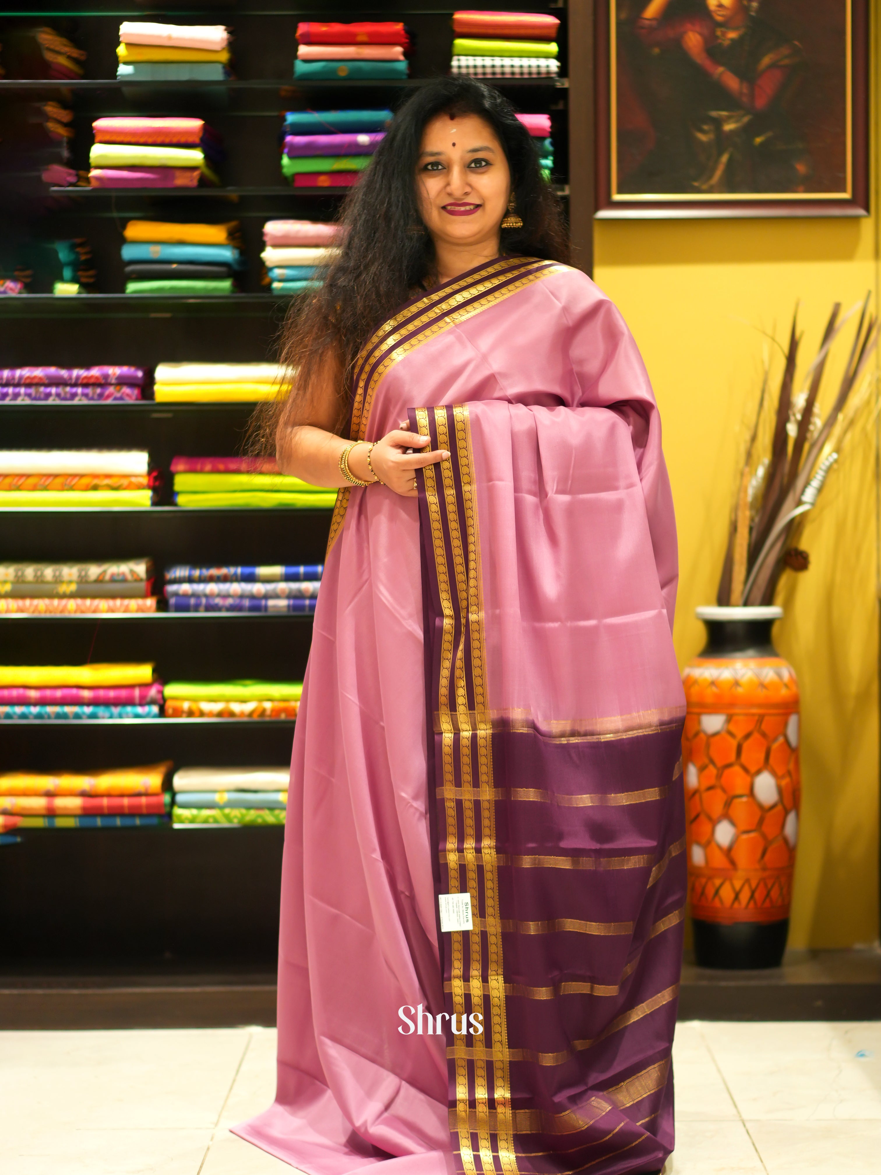 Pink & Purple  -Mysore Silk