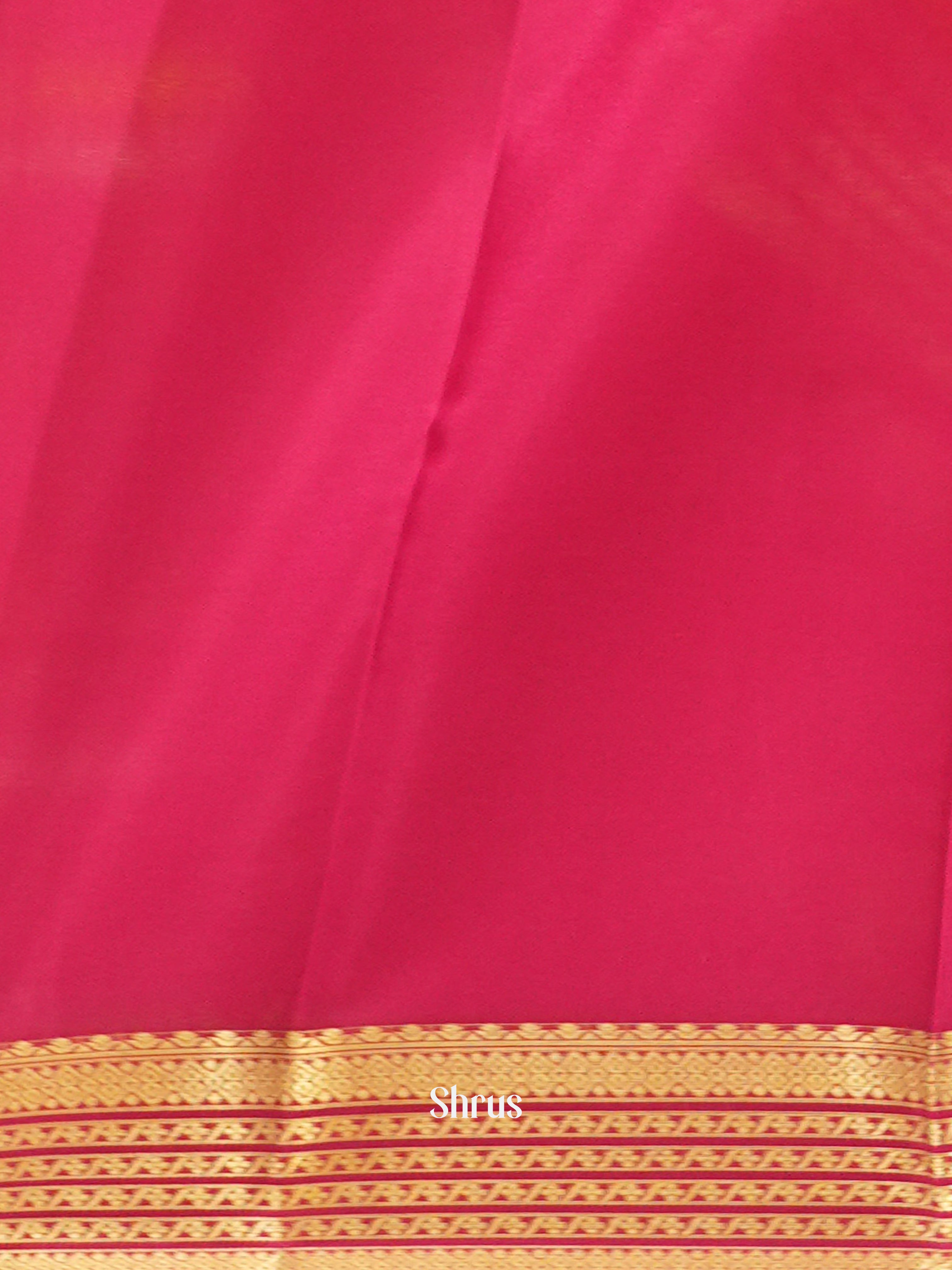 Yellow & Pink - Mysore Silk Saree