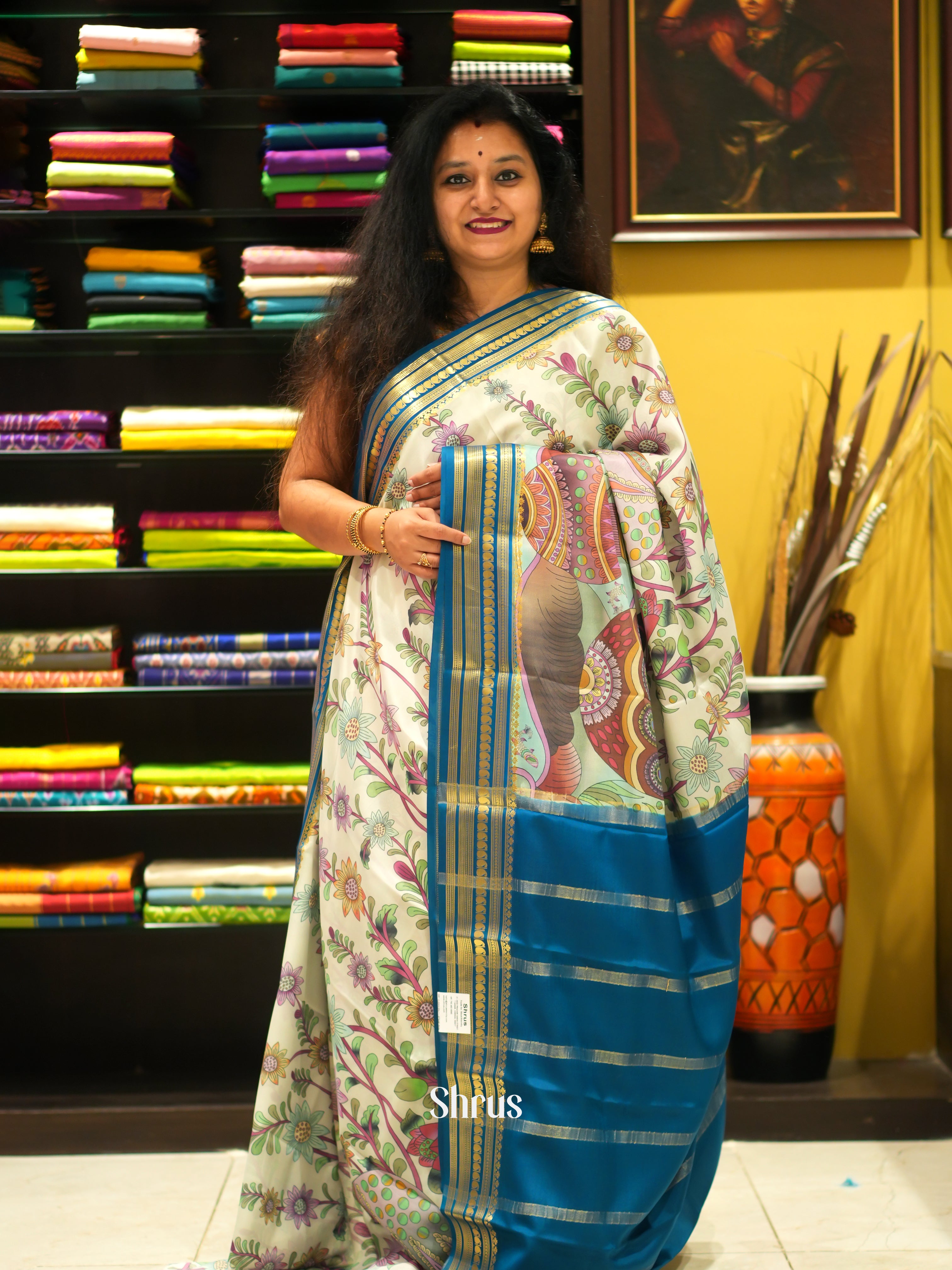 Light Blue & Blue -Mysore Silk