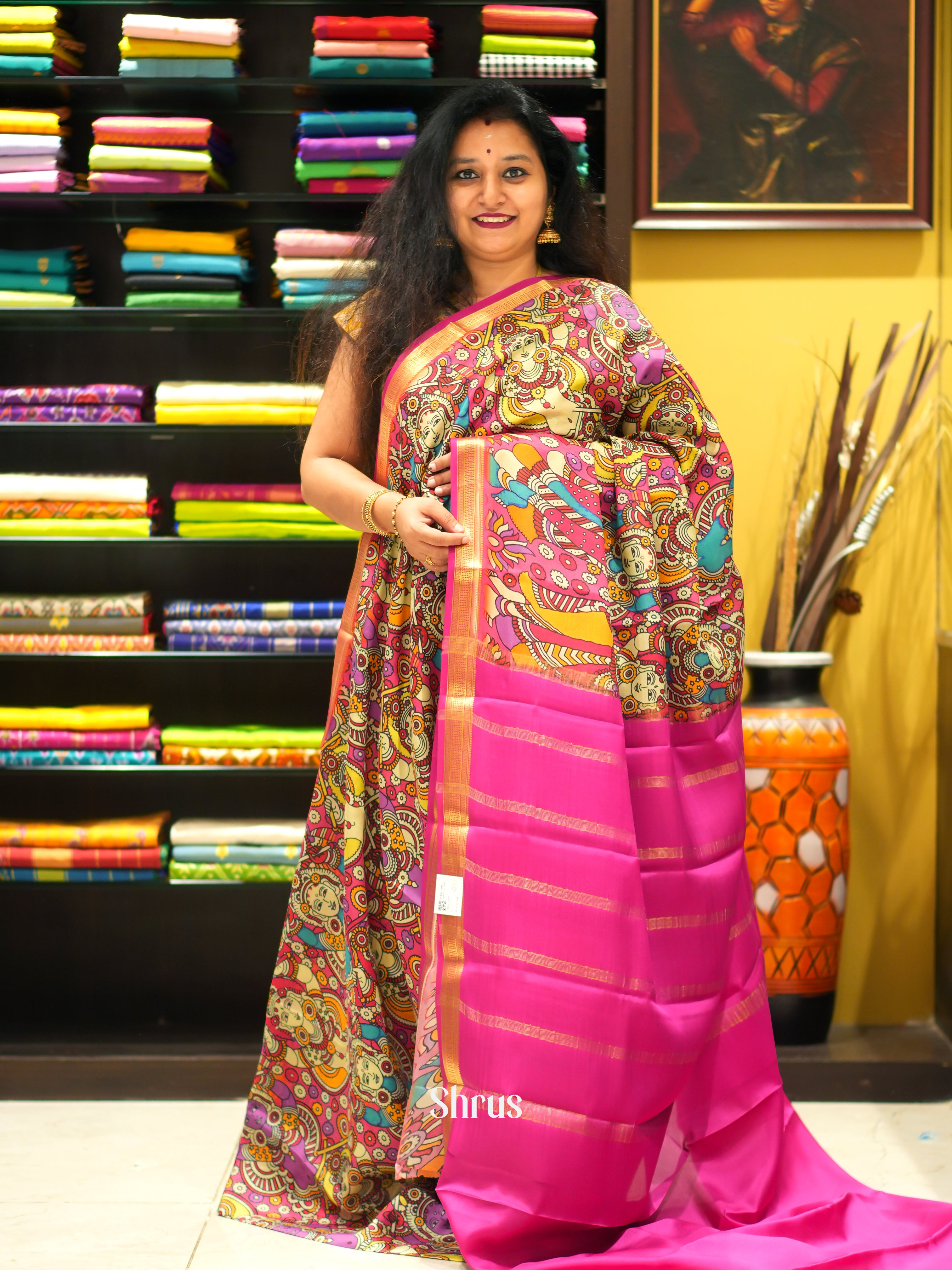 Purple & Pink - Mysore Silk Saree