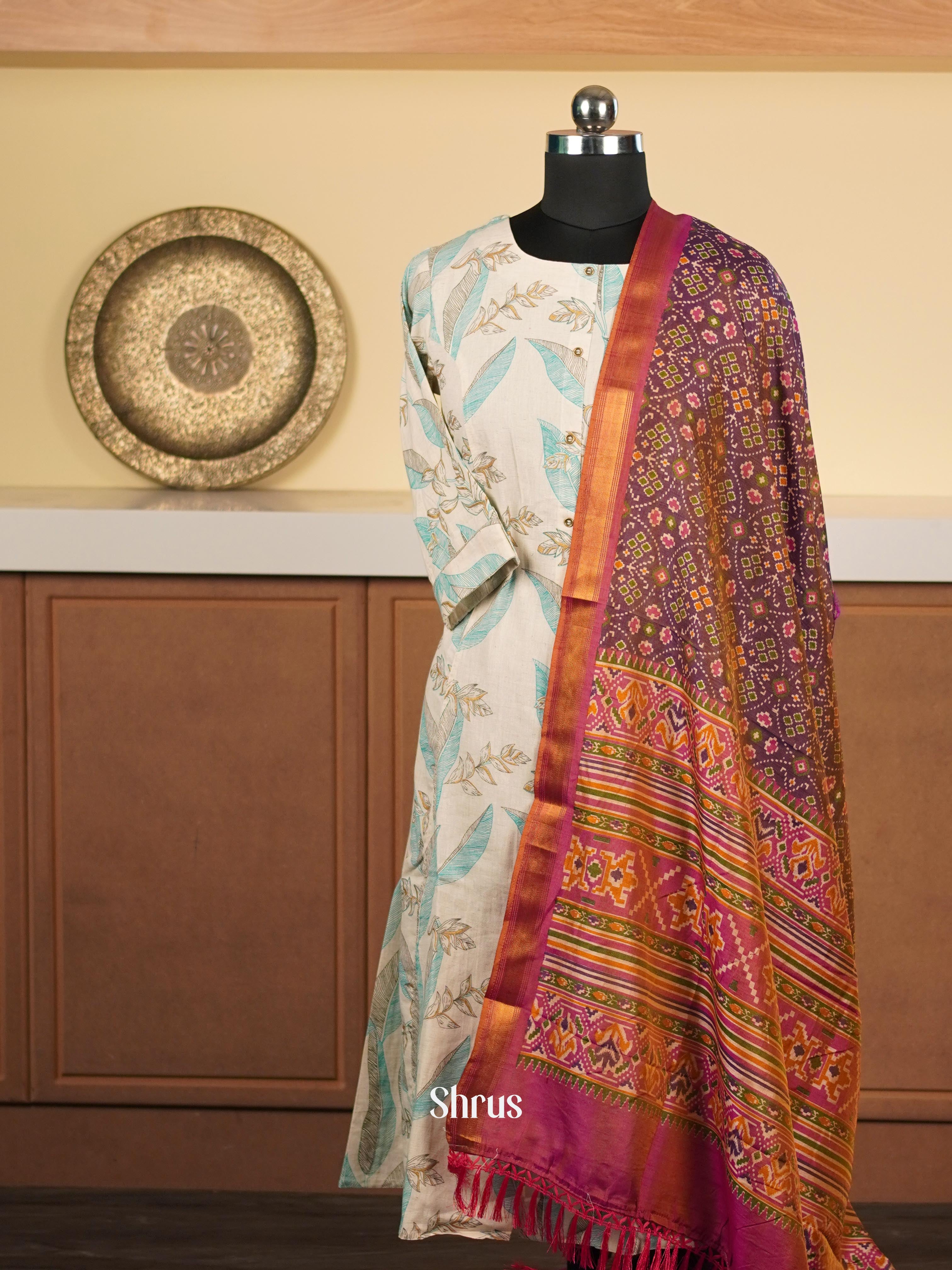 Double Shaded Violet & Pink  - Dupatta