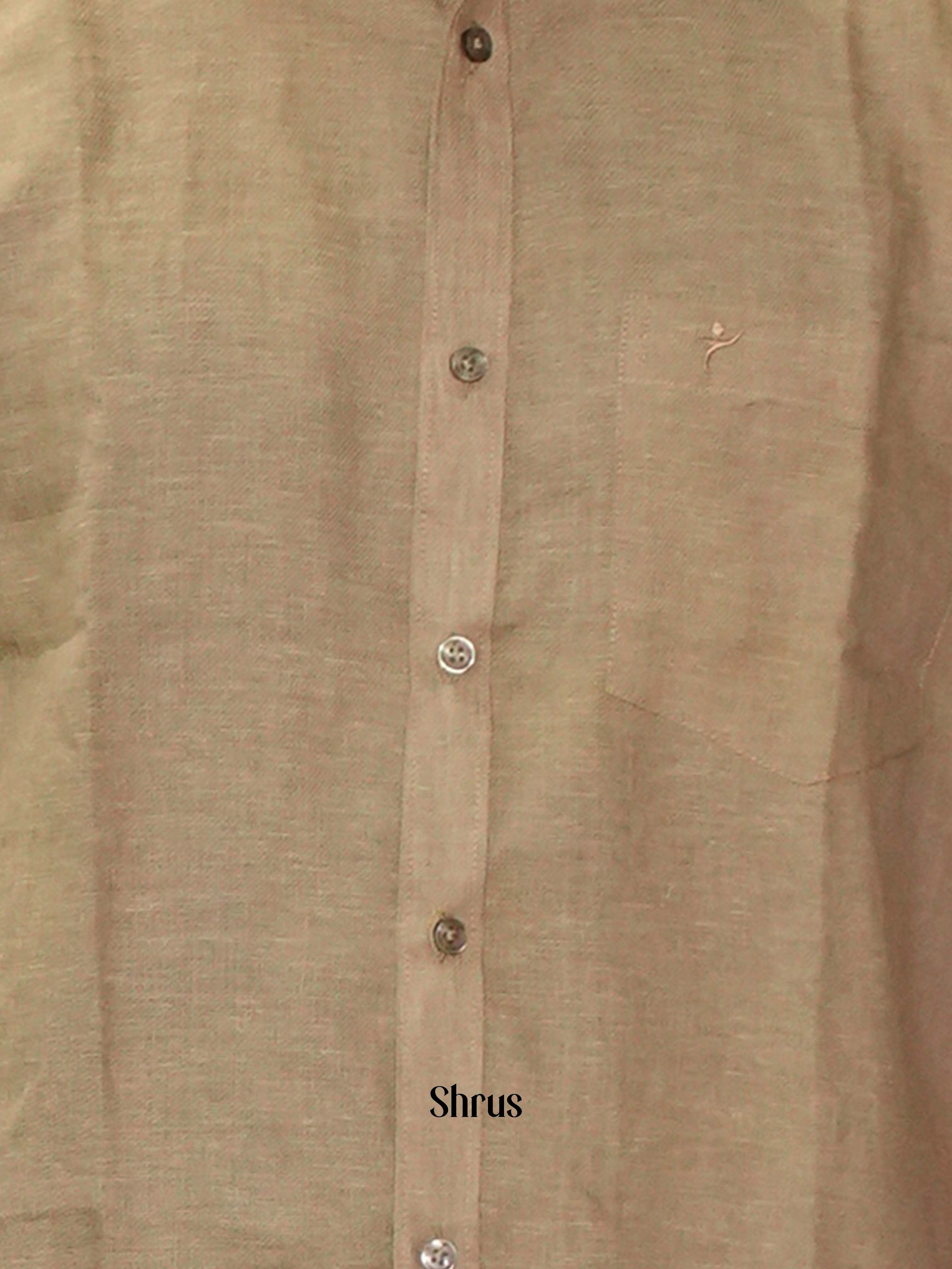 Light Brown -Pure Linen Readymade Shirts