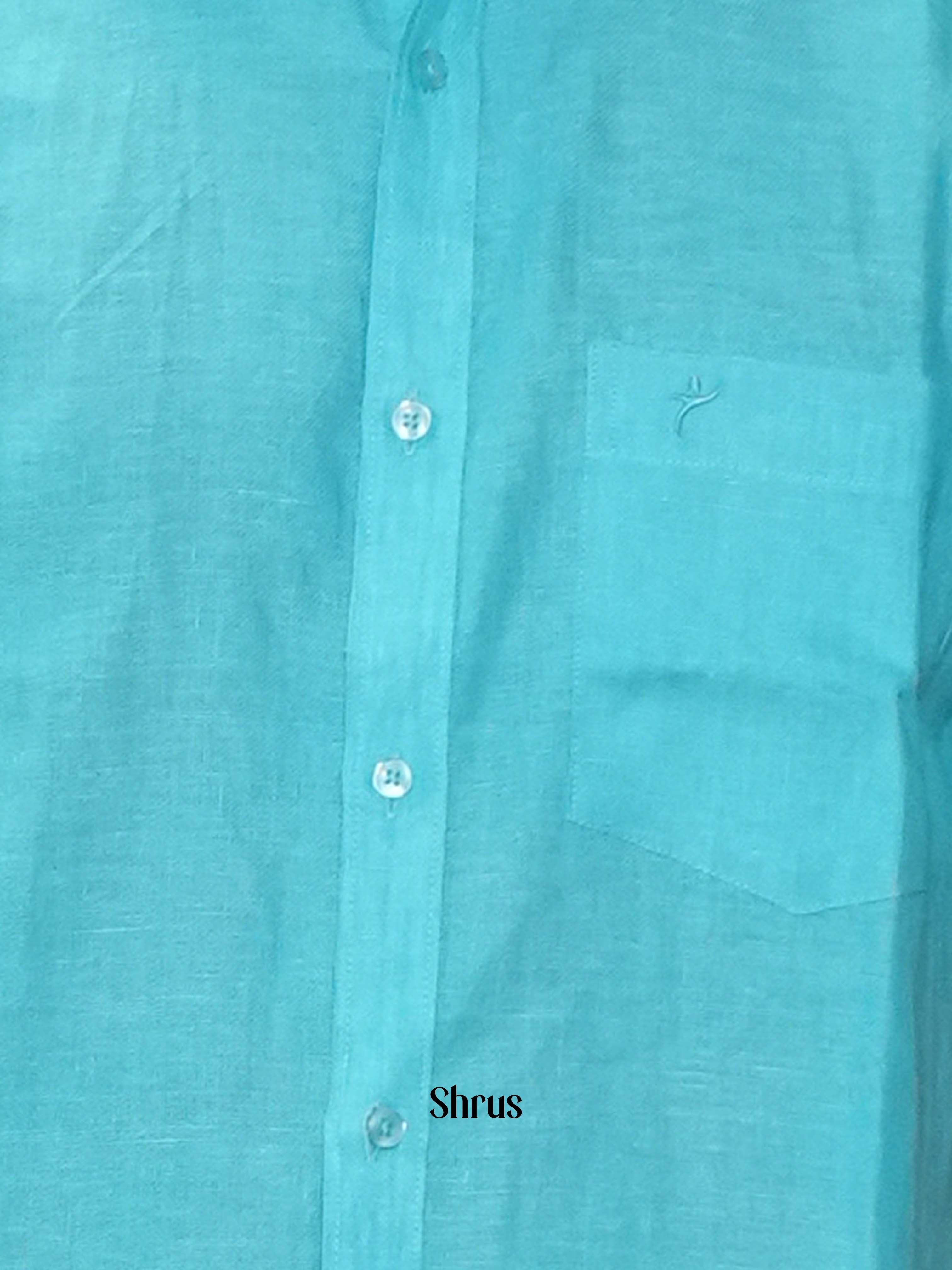 Blue - Pure Linen Readymade Shirts