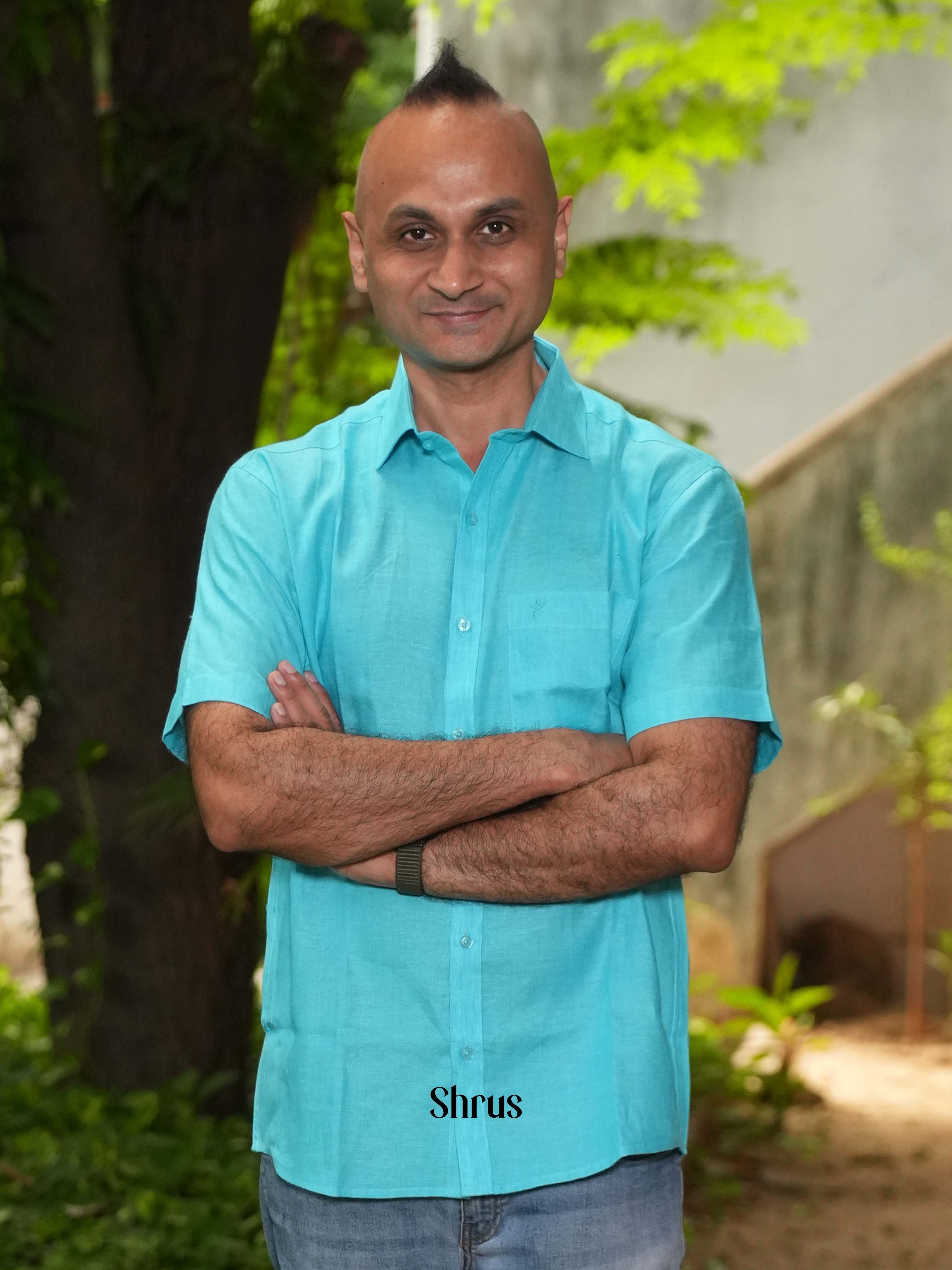 Blue - Pure Linen Readymade Shirts