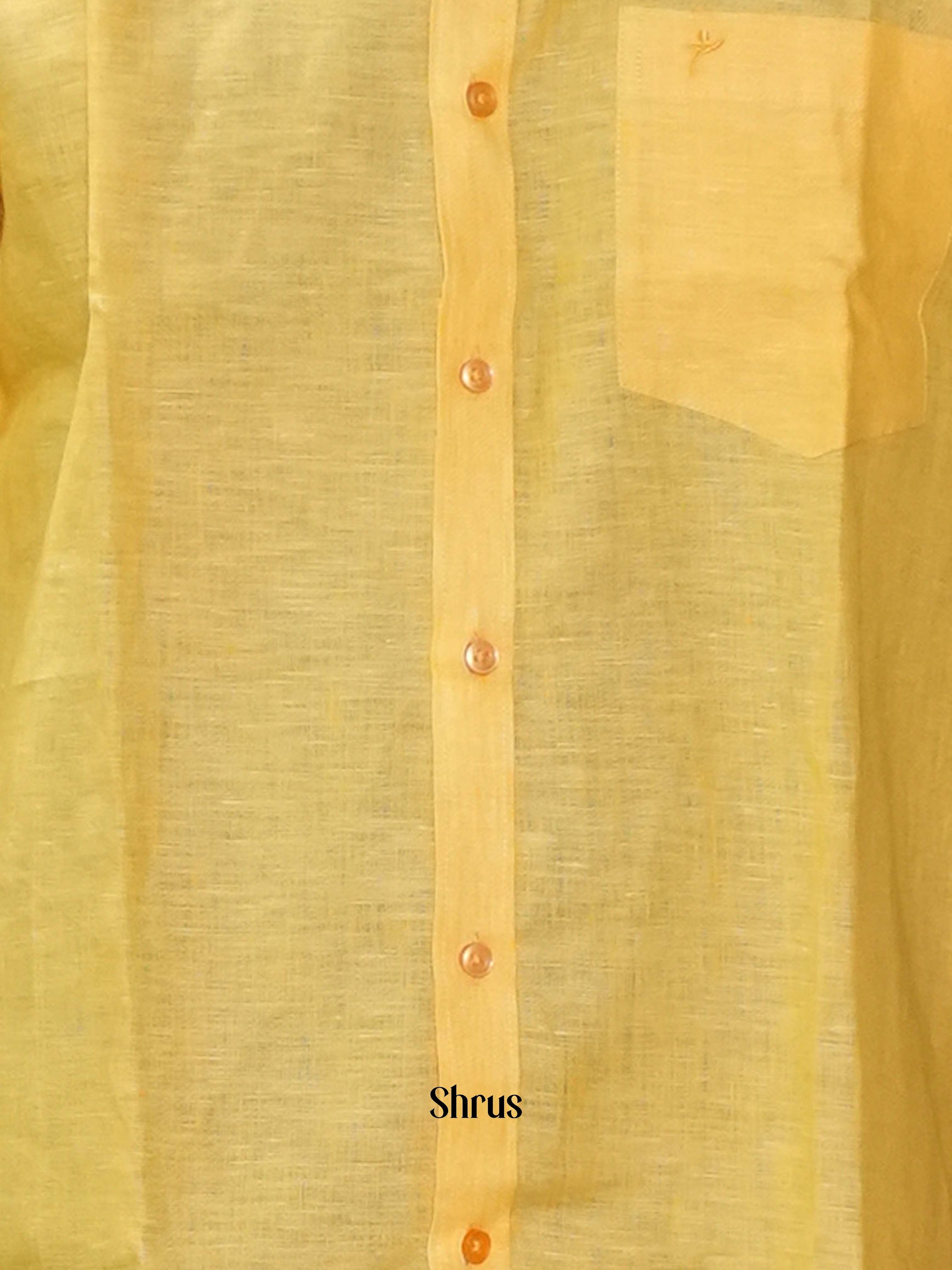 Yellow -Pure Linen  Readymade Shirts