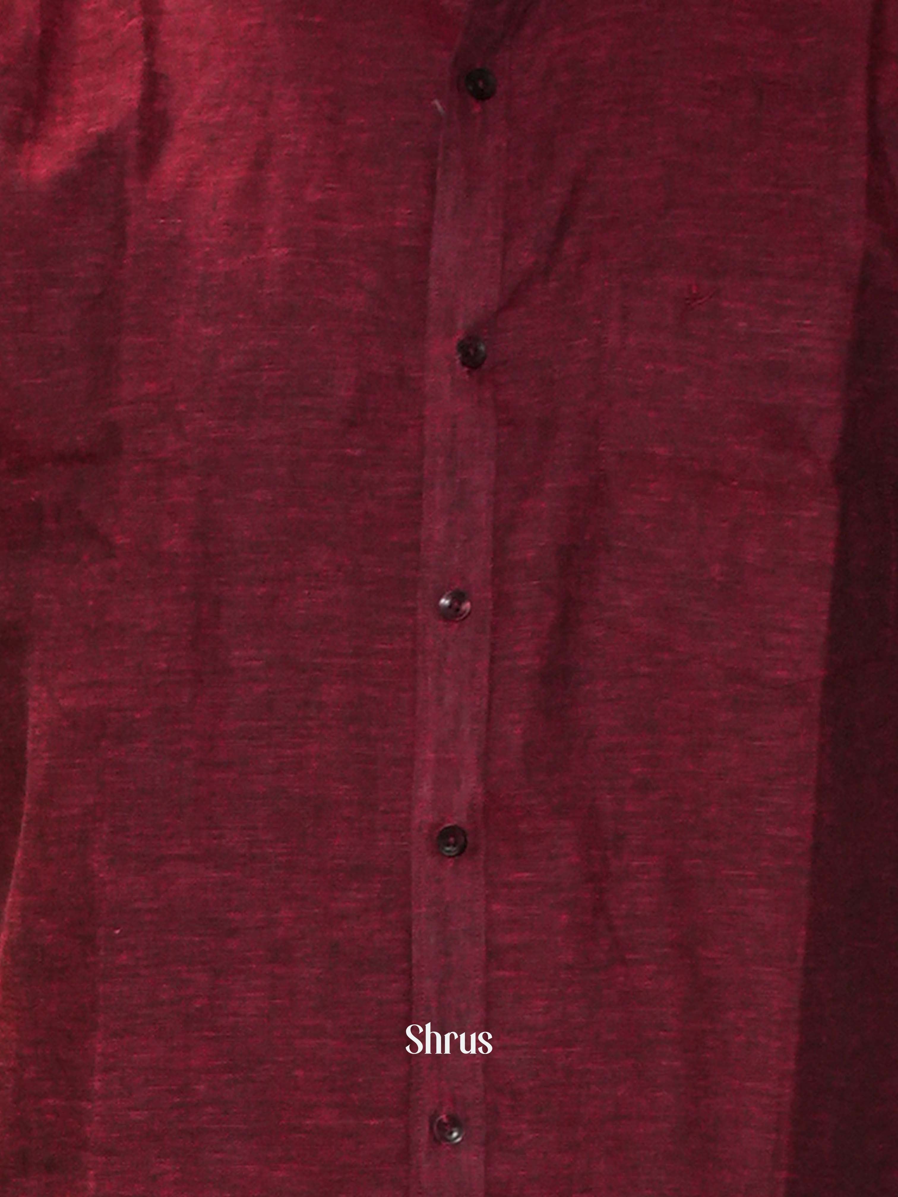 Maroon -Pure Linen  Readymade Shirts