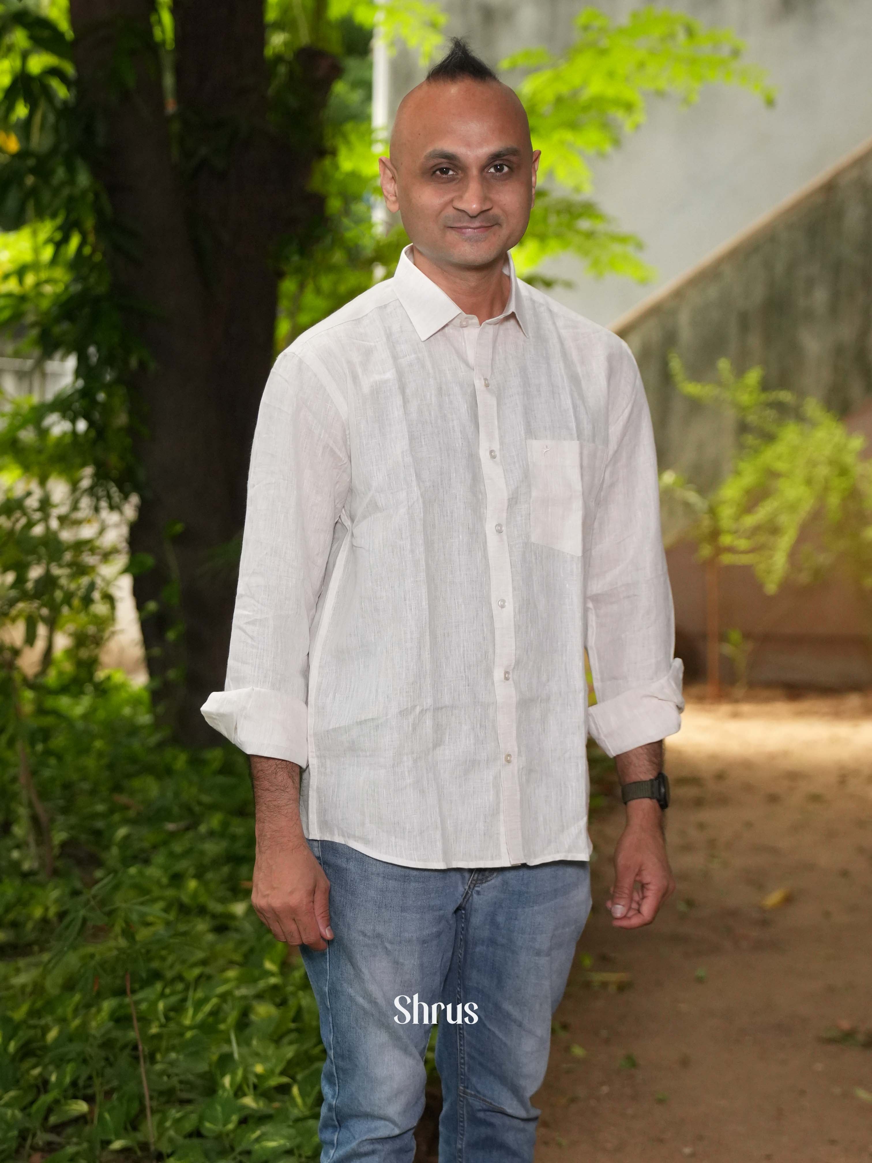 White - Pure Linen Readymade Shirts