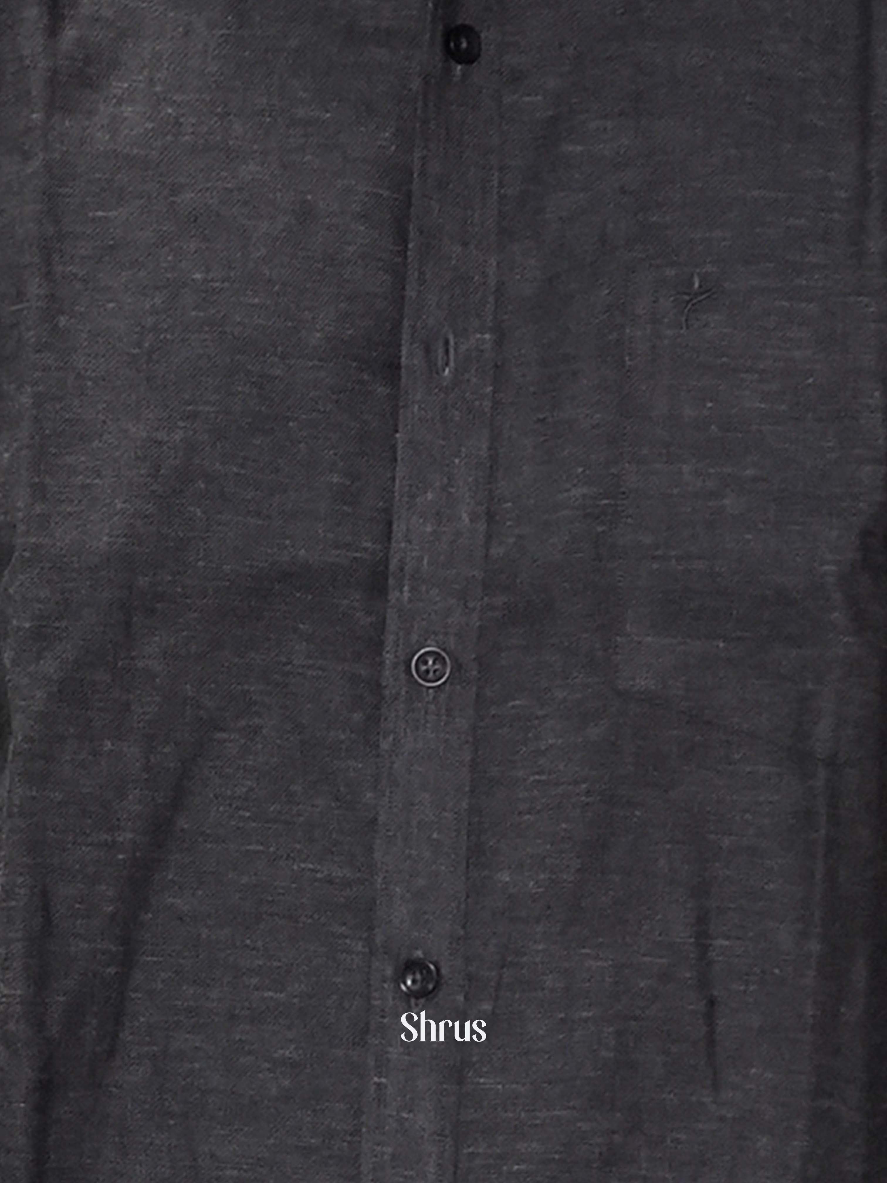 Black - Pure Linen Readymade Shirts