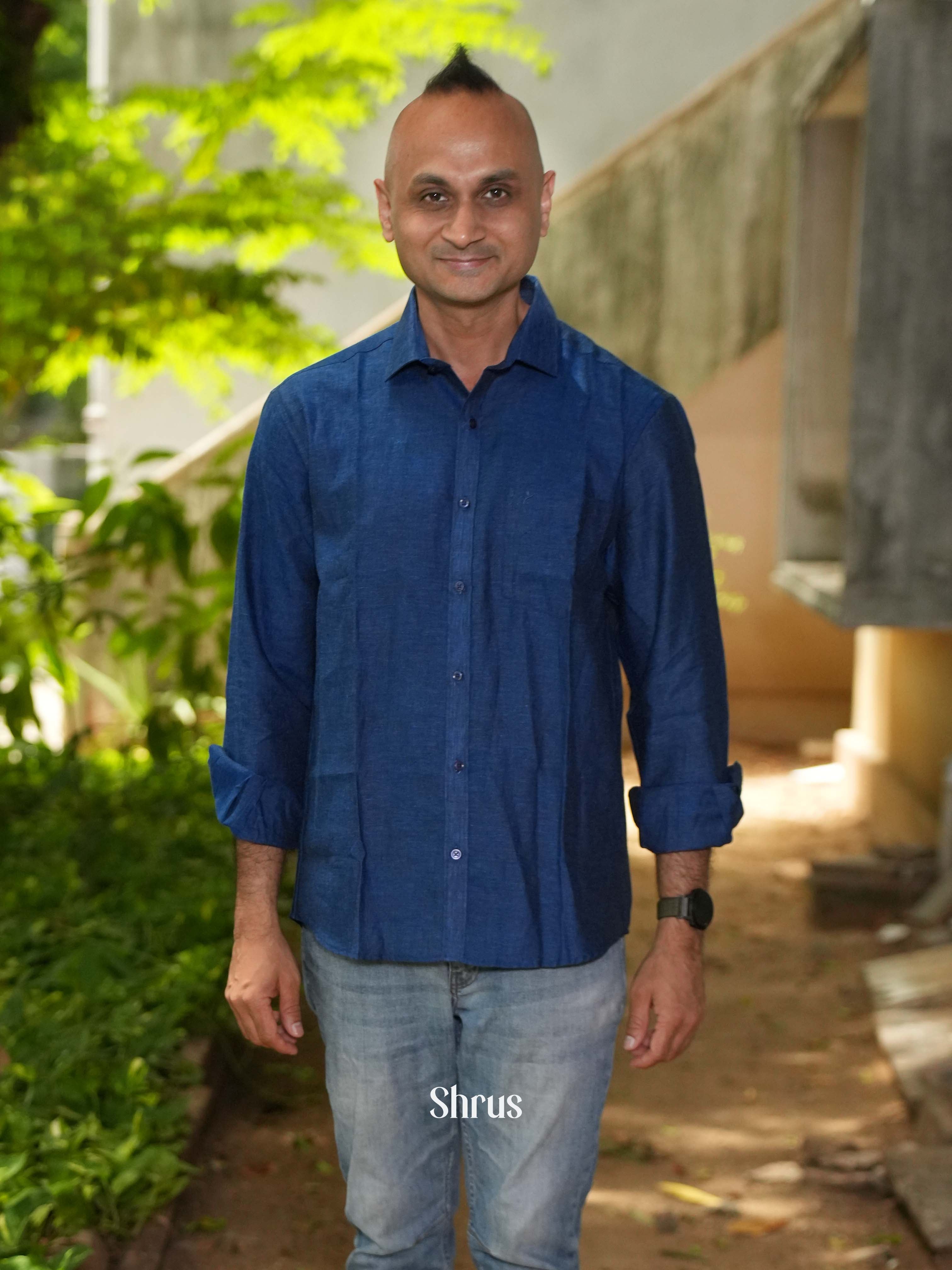 Blue - Pure Linen Readymade Shirts