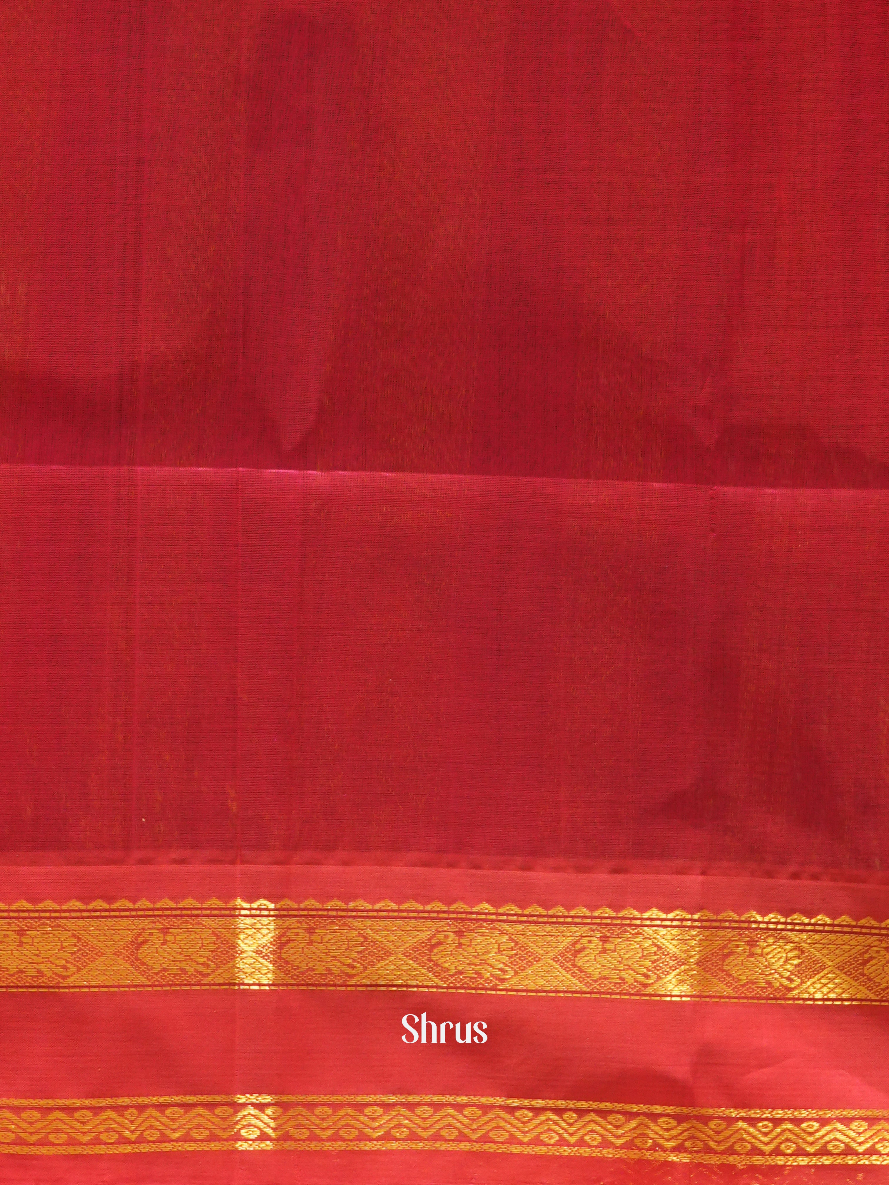 Green & Red - Silk Cotton Saree