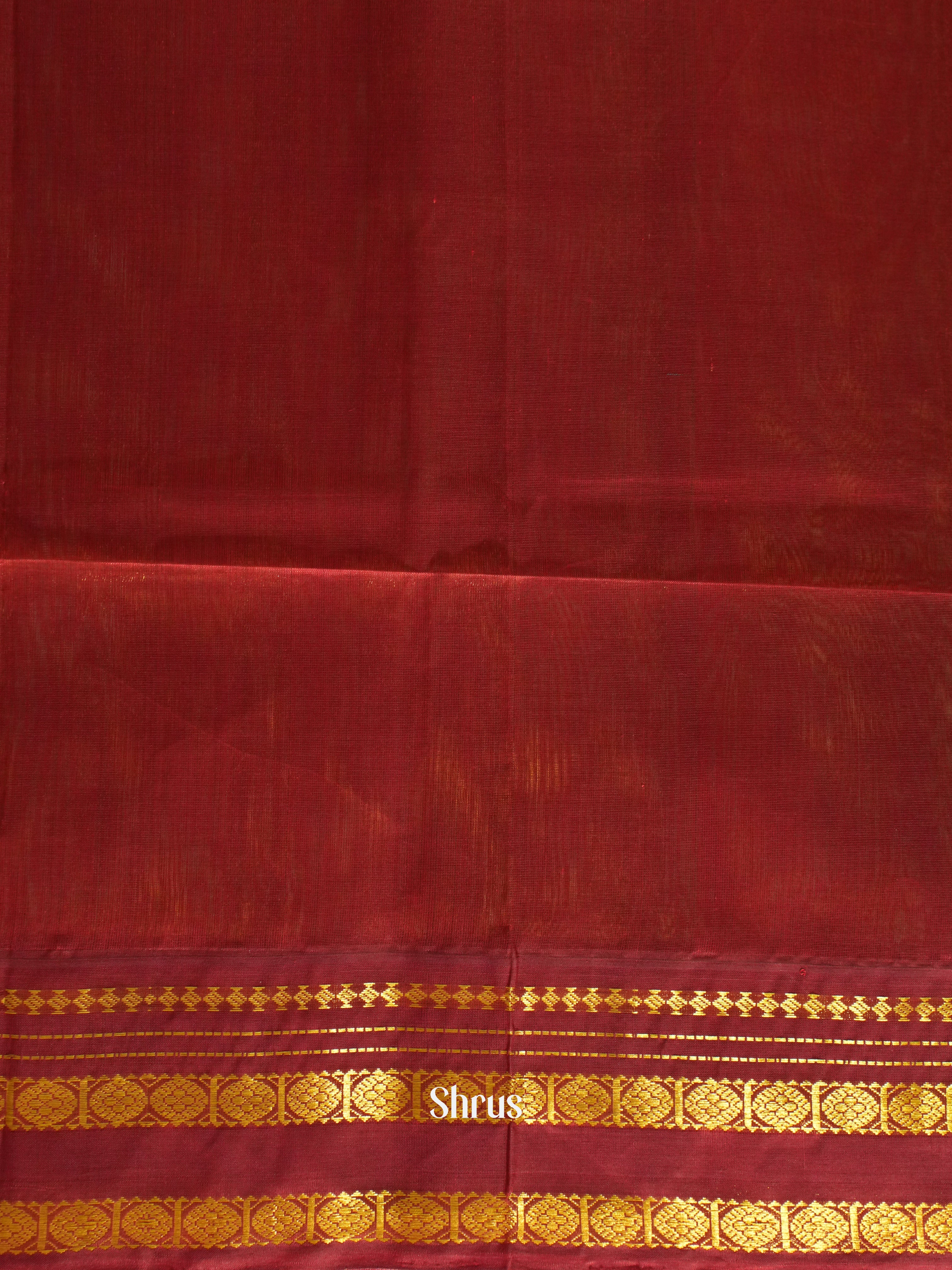 Green & Maroon - Silk Cotton Saree