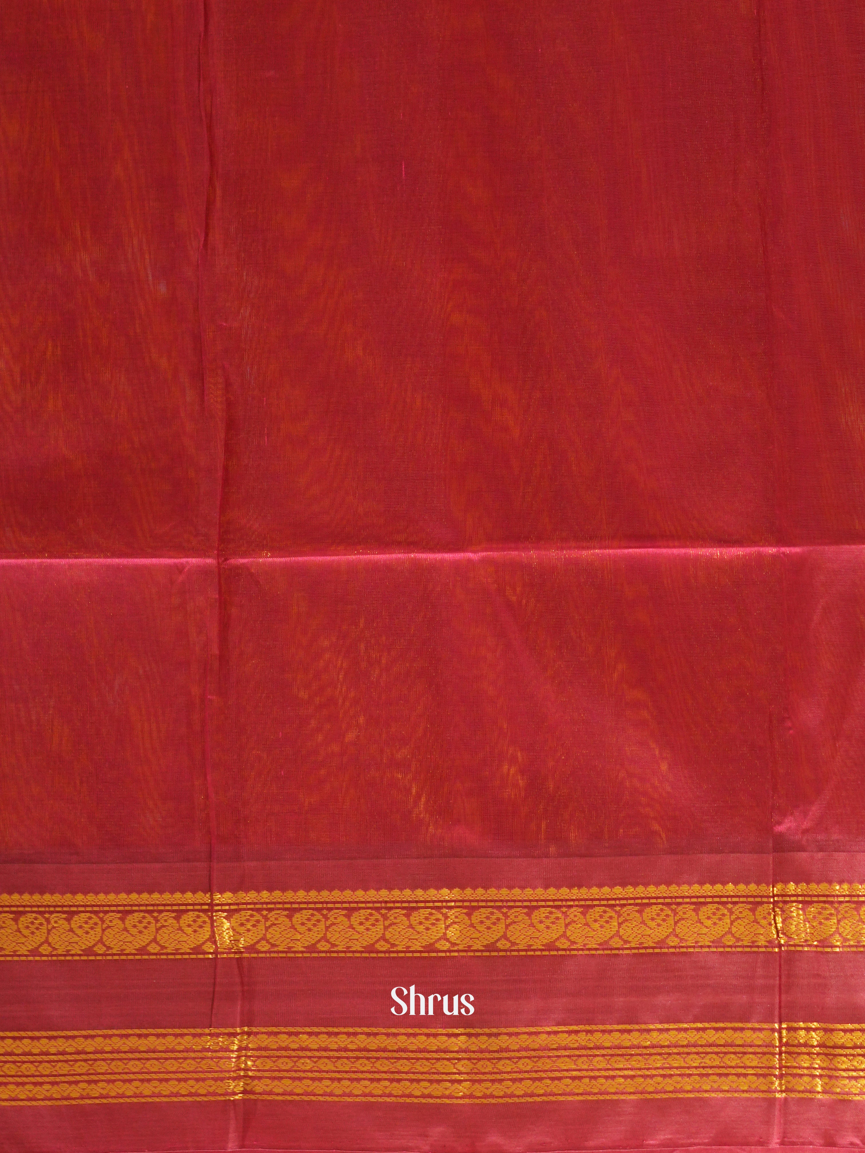 Yellow & Maroon - Silk Cotton Saree