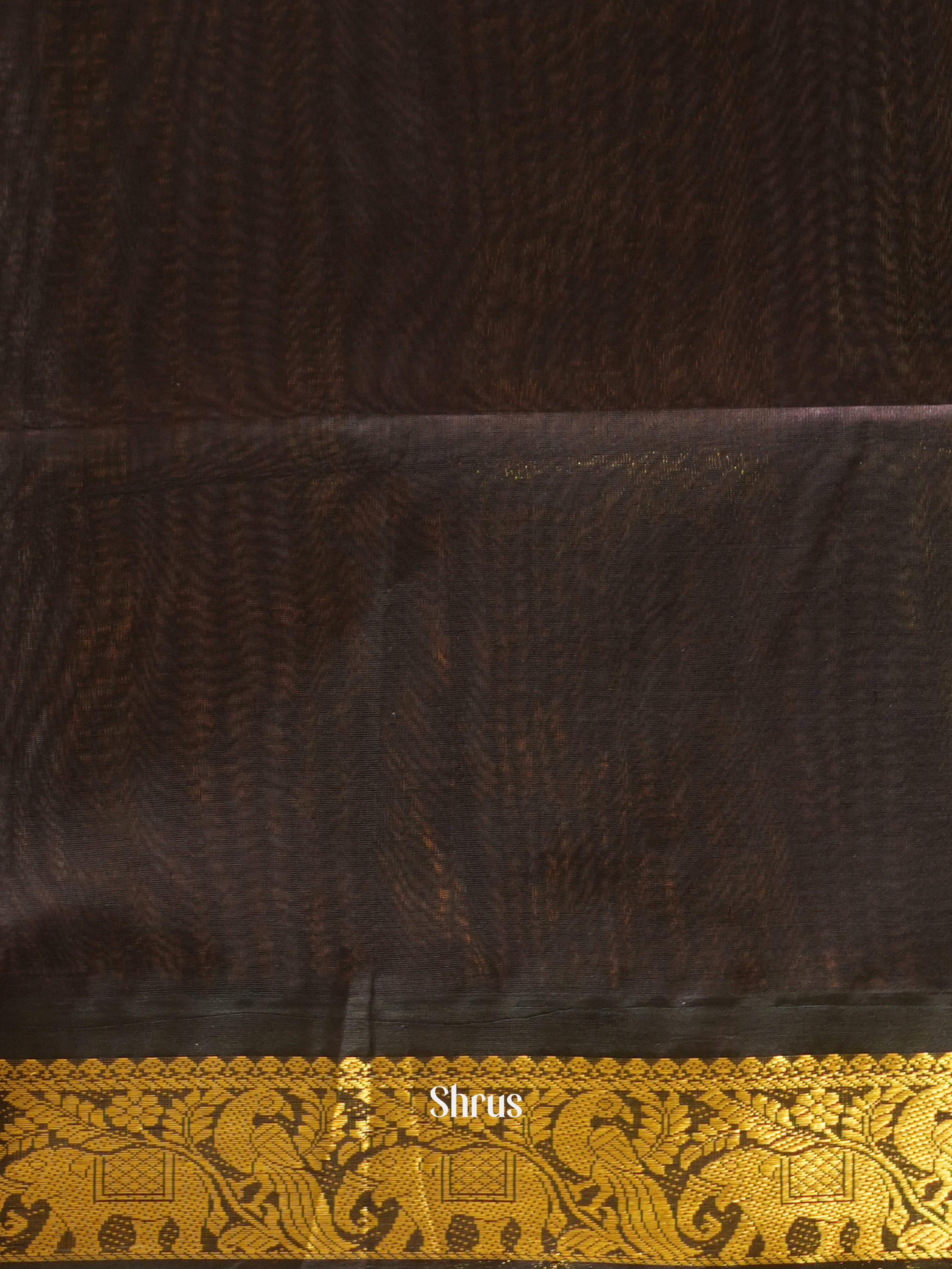 Grey & Brown - Silk Cotton Saree