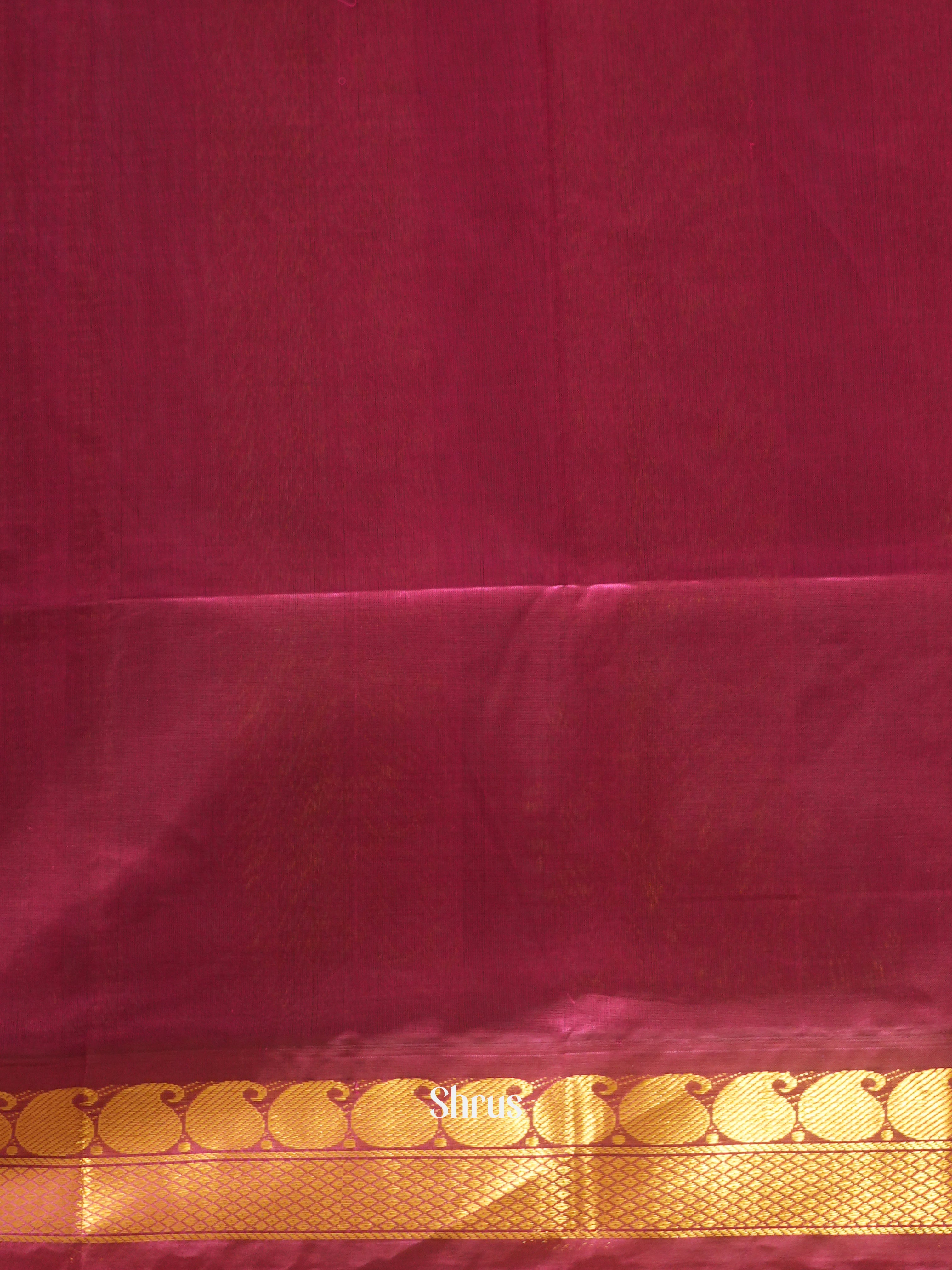 Blue & Maroon - Silk Cotton Saree