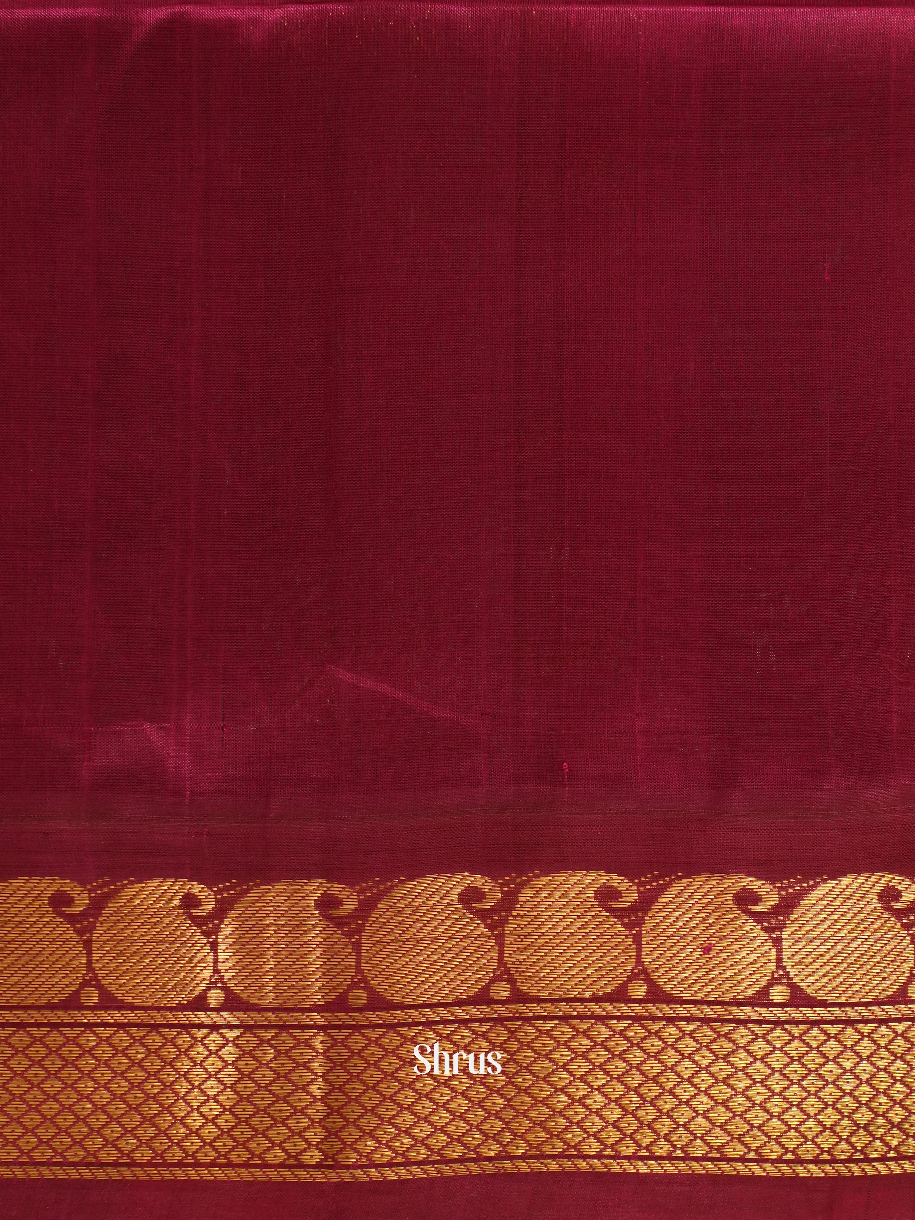 Green & Maroon - Silk Cotton Saree