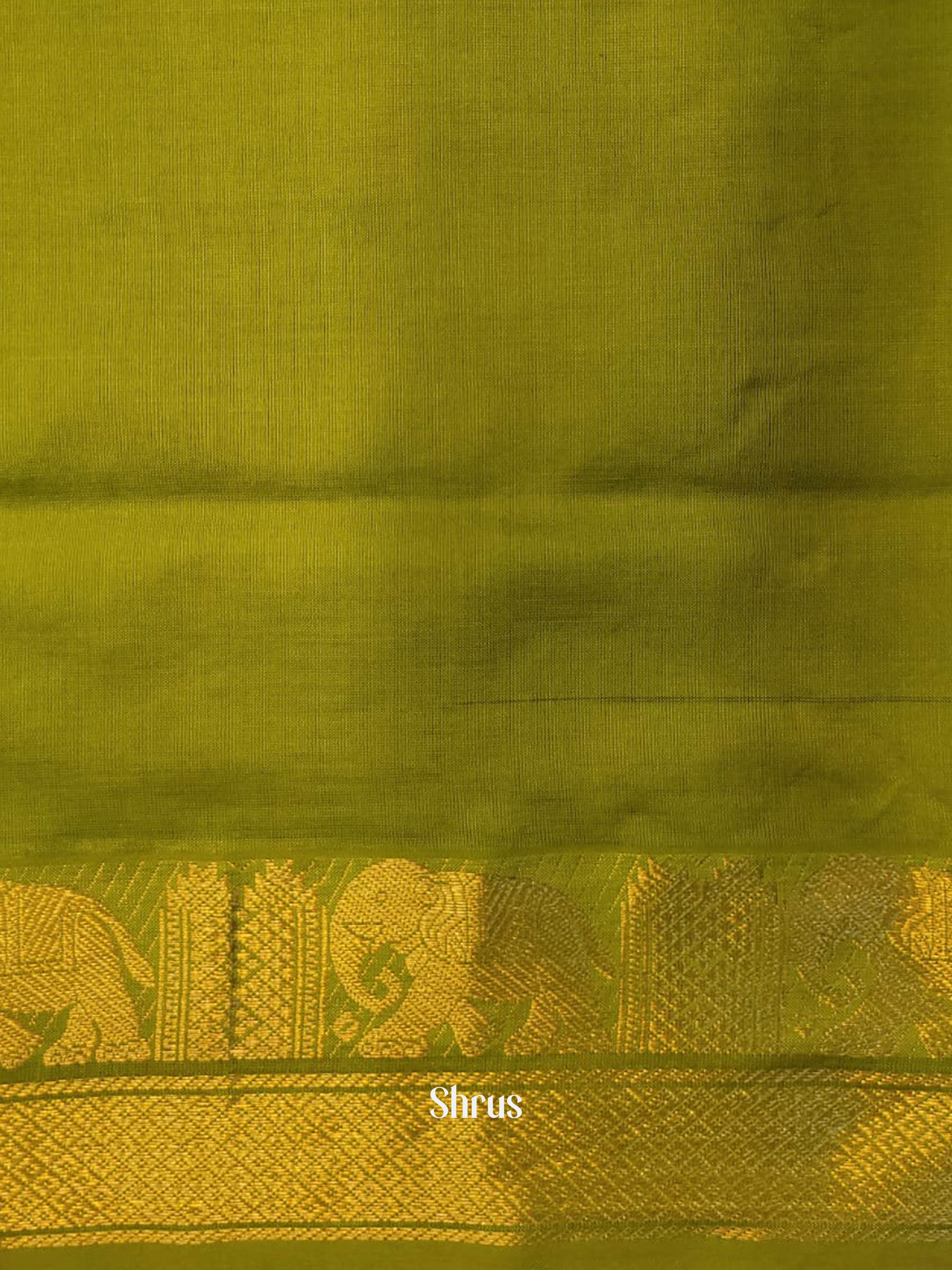 Brick & Green- Silk cotton-halfpure Saree