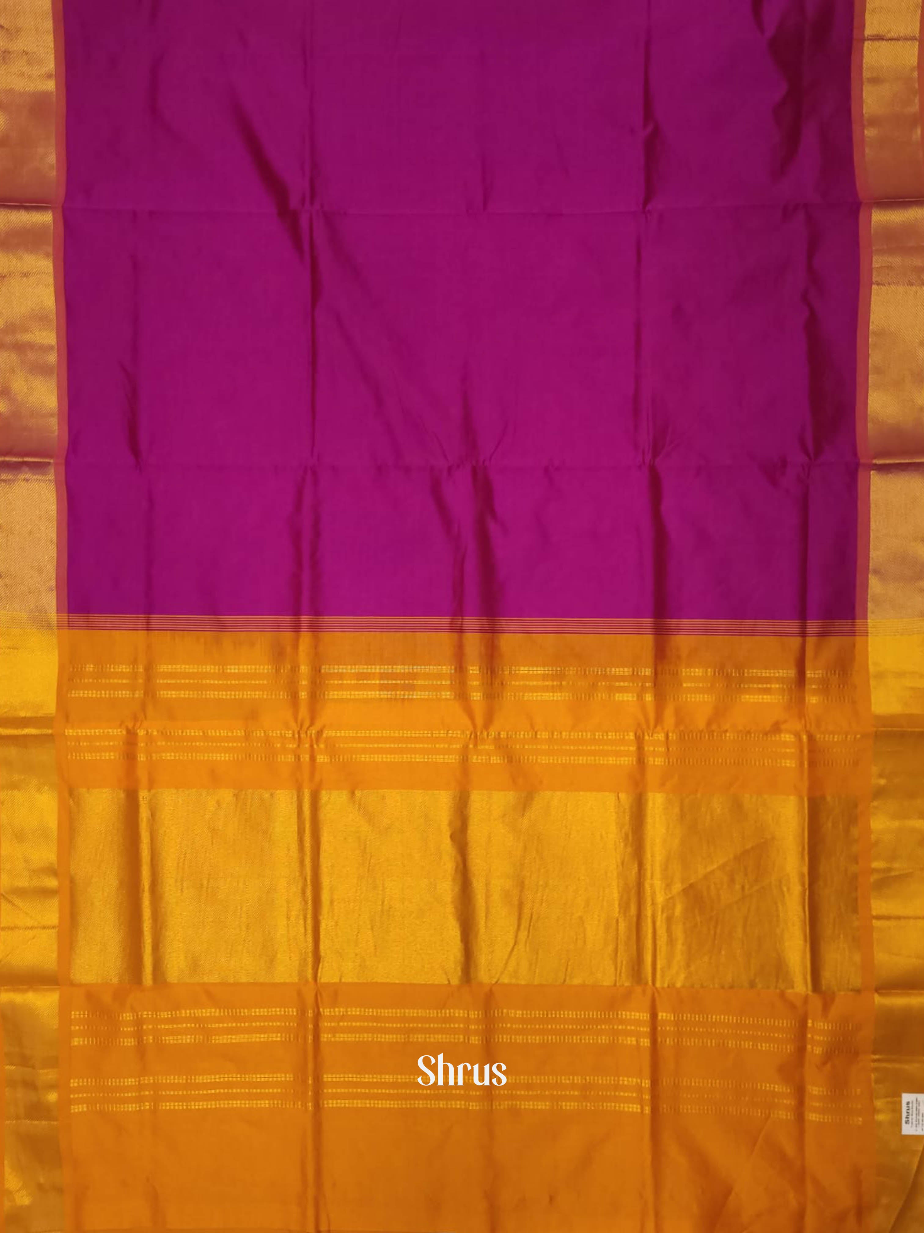 Pink & Mustard  - Silk cotton-halfpure Saree