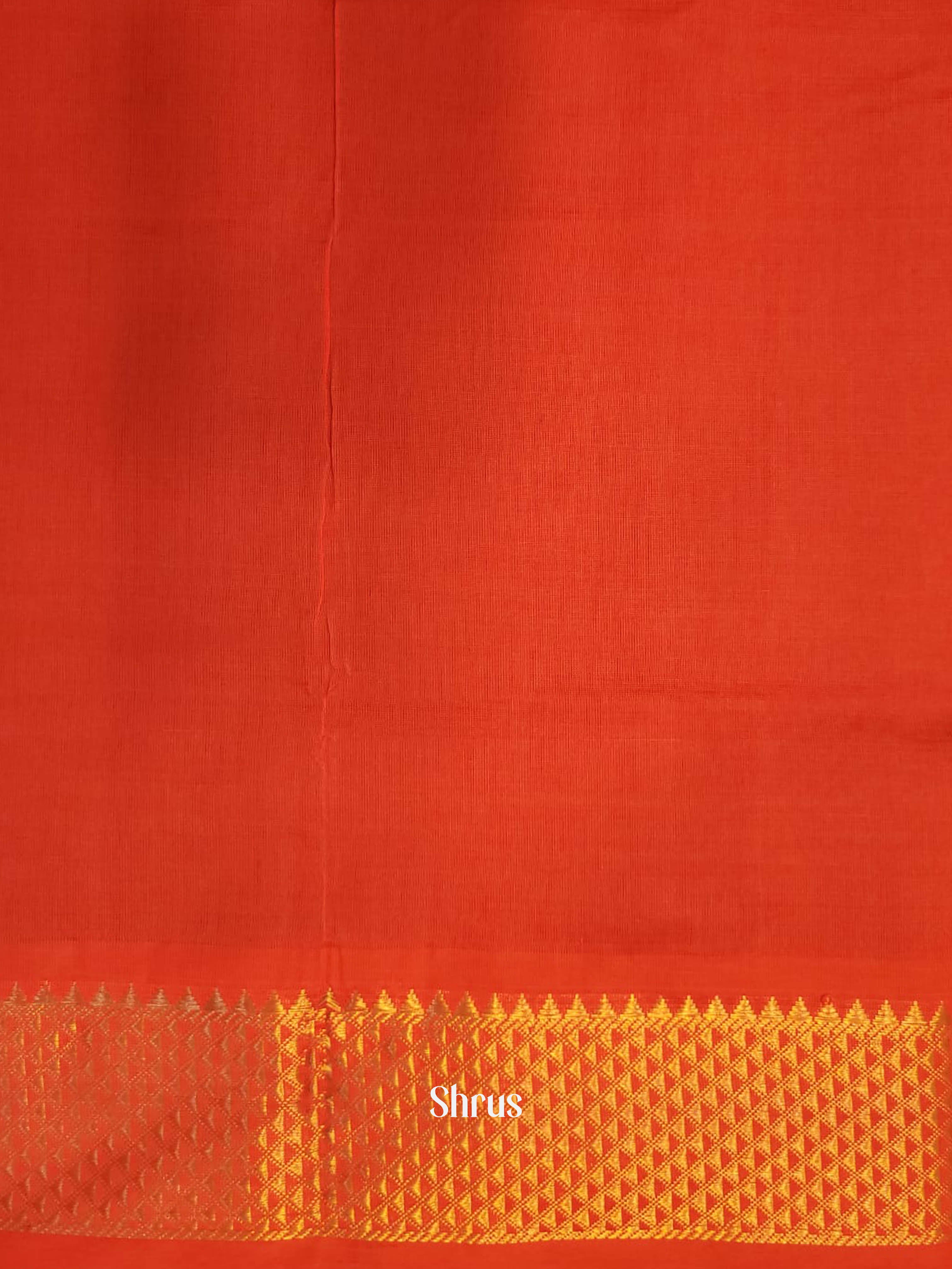 Blue & Orange - Silkcotton-halfpure Saree